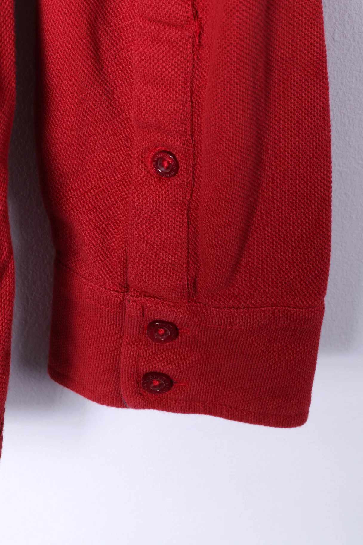 Tom Tailor Mens XXL Polo Shirt Red Cotton Long Sleeve Fitted Emroidered Top - Image 10