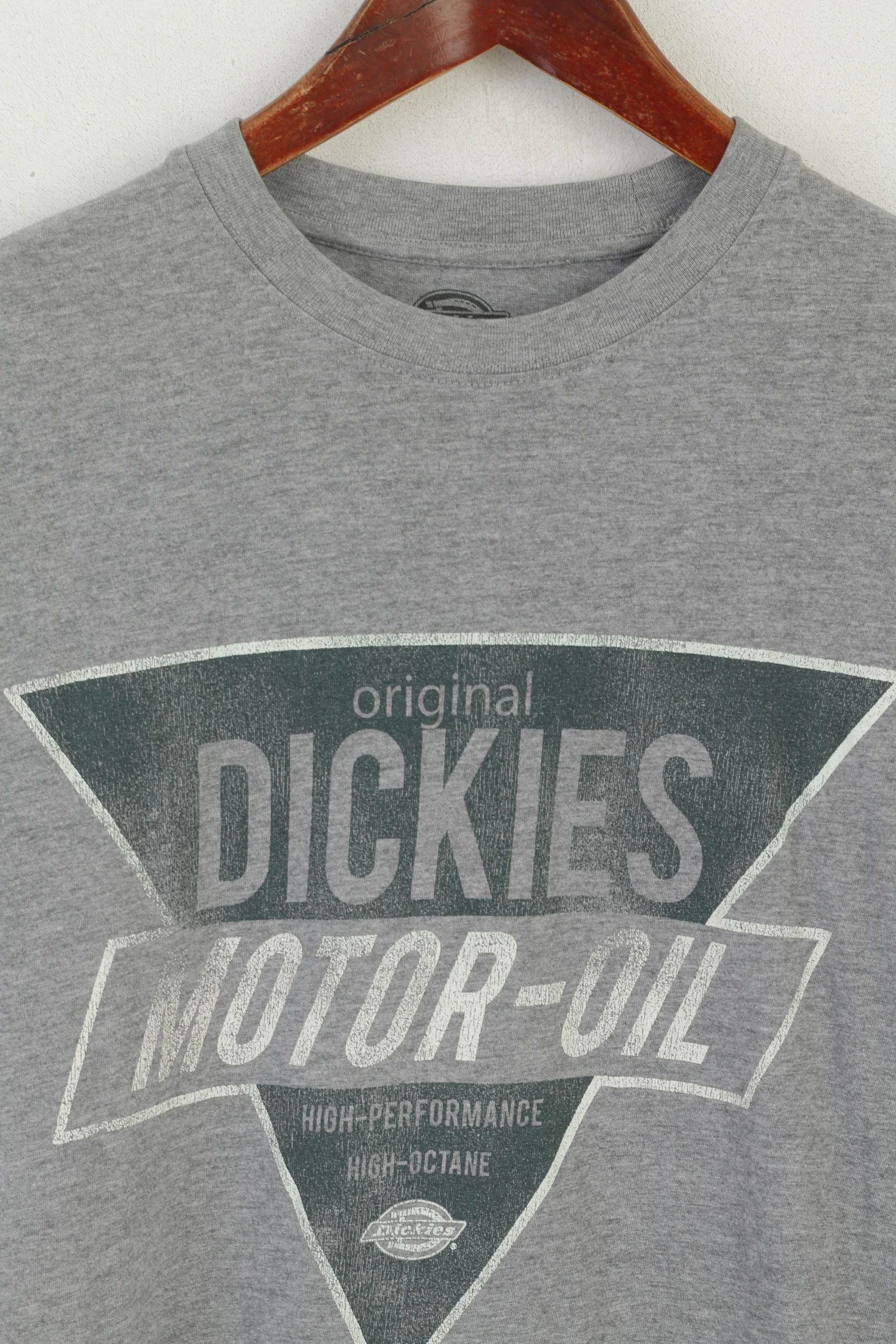 Dickies Men S (XS) Shirt Grey Cotton Graphic Motor Oil High Octane Vintage Top - Image 2