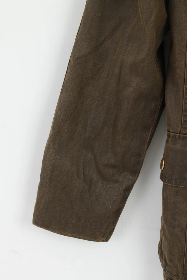 Blonde Heritage Women 10 S Jacket Brown Zip Up Cotton Military Top - Image 3