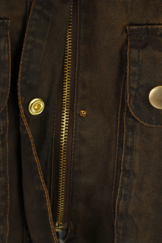 Blonde Heritage Women 10 S Jacket Brown Zip Up Cotton Military Top - Image 4