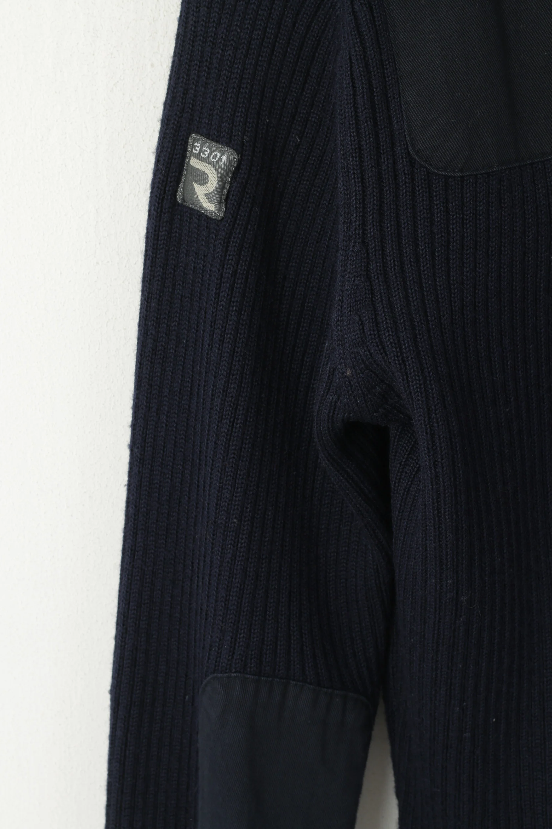 G-Star Men S Jumper Navy Wool Stretch Slim Fit Dyffle Neck Classic Sweater - Image 6
