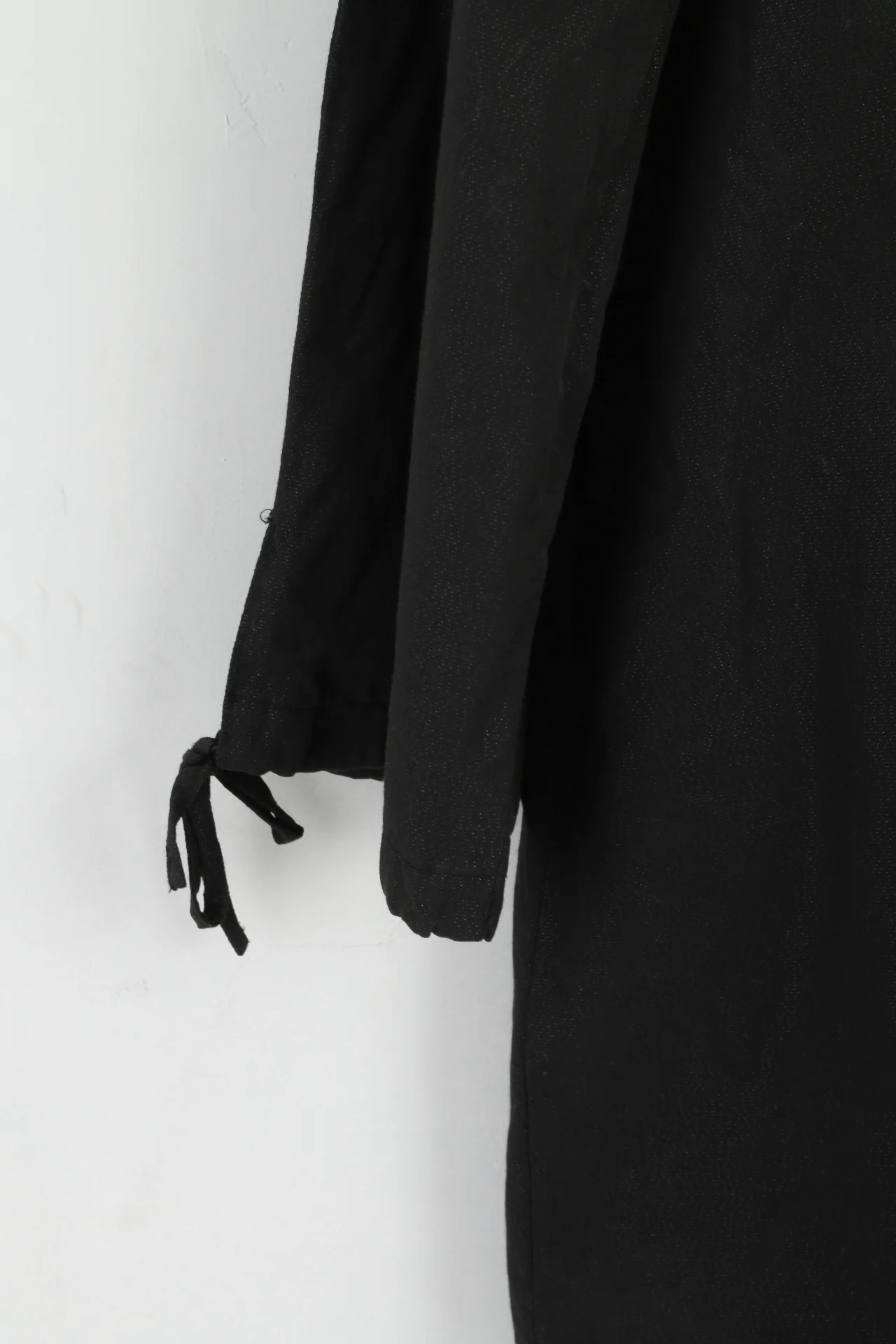 Women 16 42 Coat Glowing Black Cotton Nylon Blend Lightweight Full Zipper Evan - Image 3