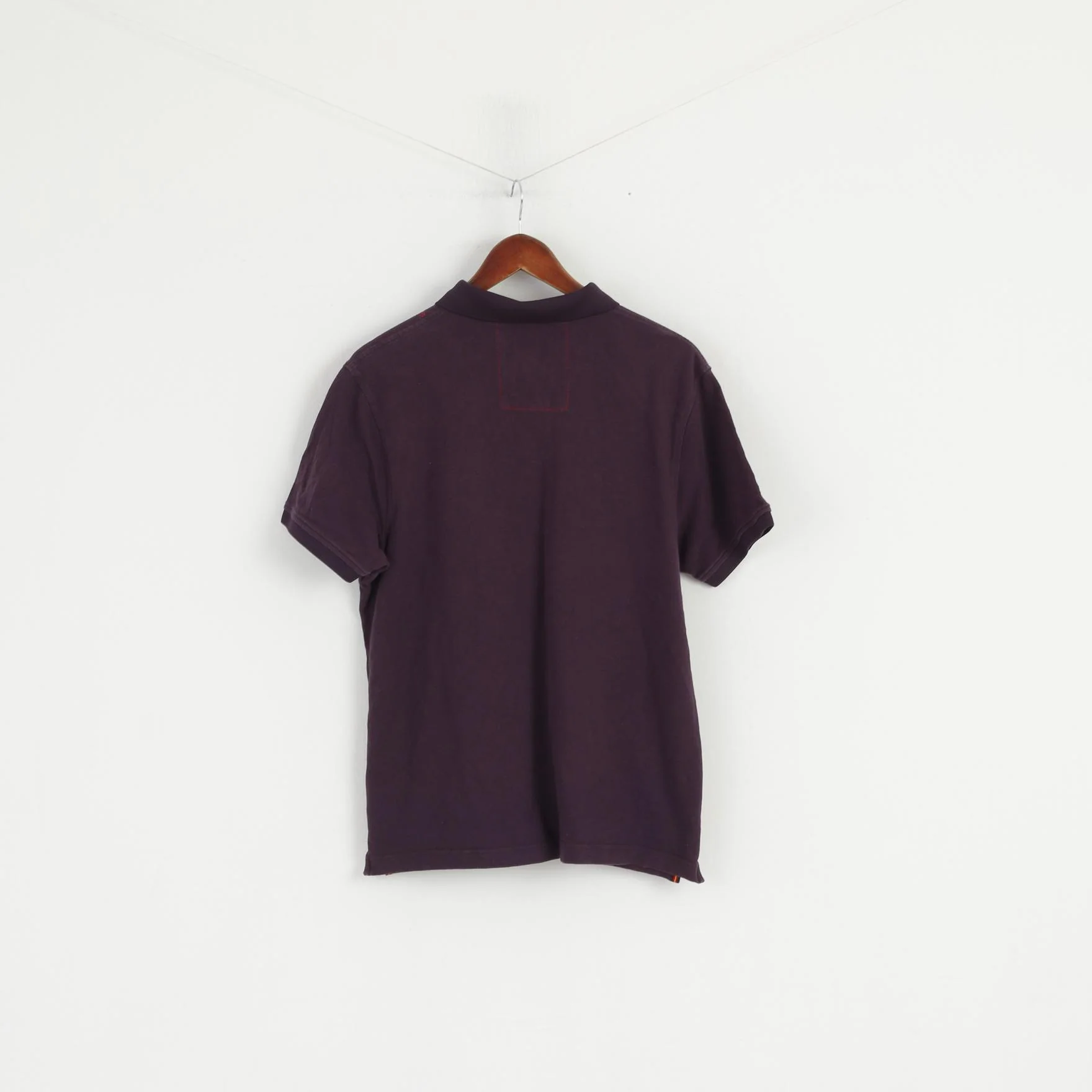 United Kingdom of LUKE Men 2 M Polo Shirt Purple Cotton Diamond Stretch Fit Top - Image 5