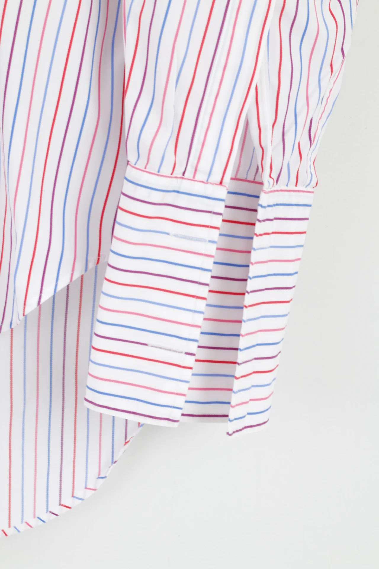 T.M. Lewin Men 17.5 36 XXL Casual Shirt White Striped Cotton Cuff Long Sleeve Top - Image 3