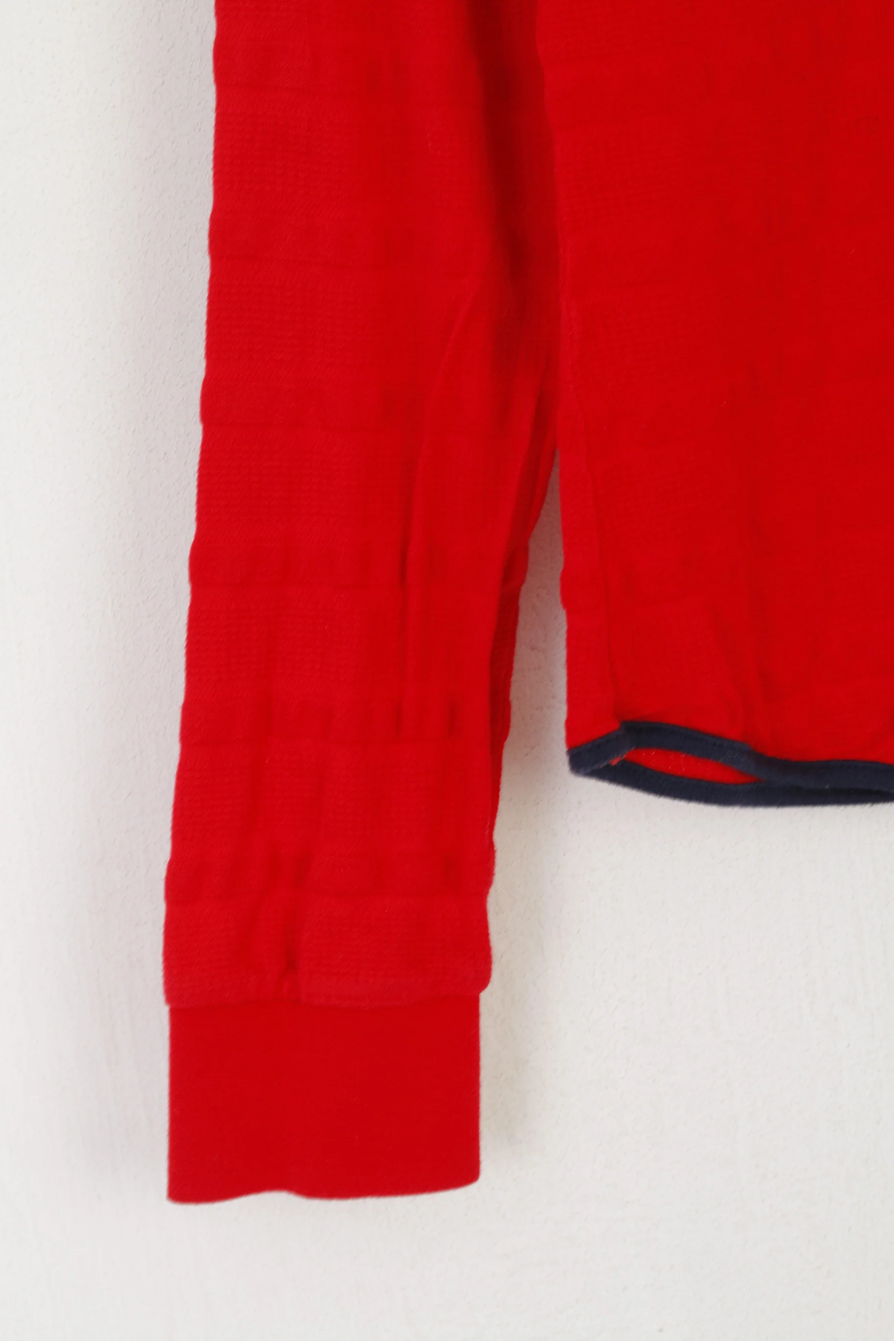 Fila Women 40 S Polo Shirt Red Cotton Cropped Stretch Fit Long Sleeve Top - Image 3