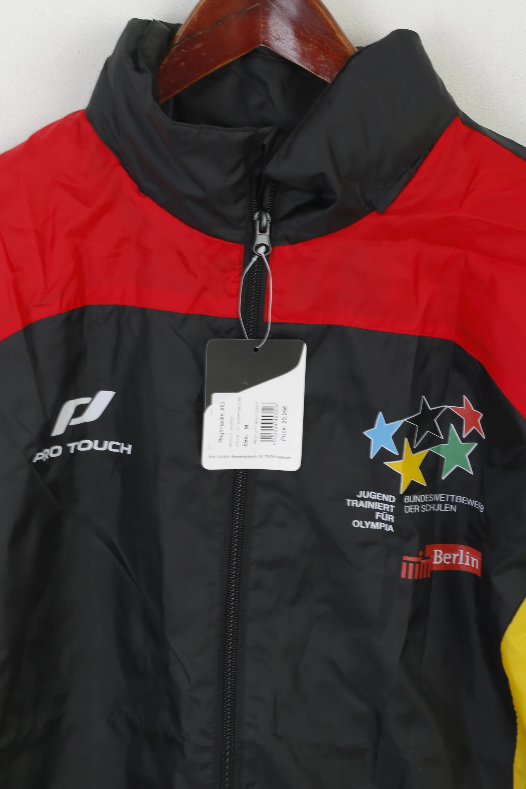 New Pro Touch Men M Jacket Black Jugend Trainiert Fur Olympia Zip Up Top - Image 2