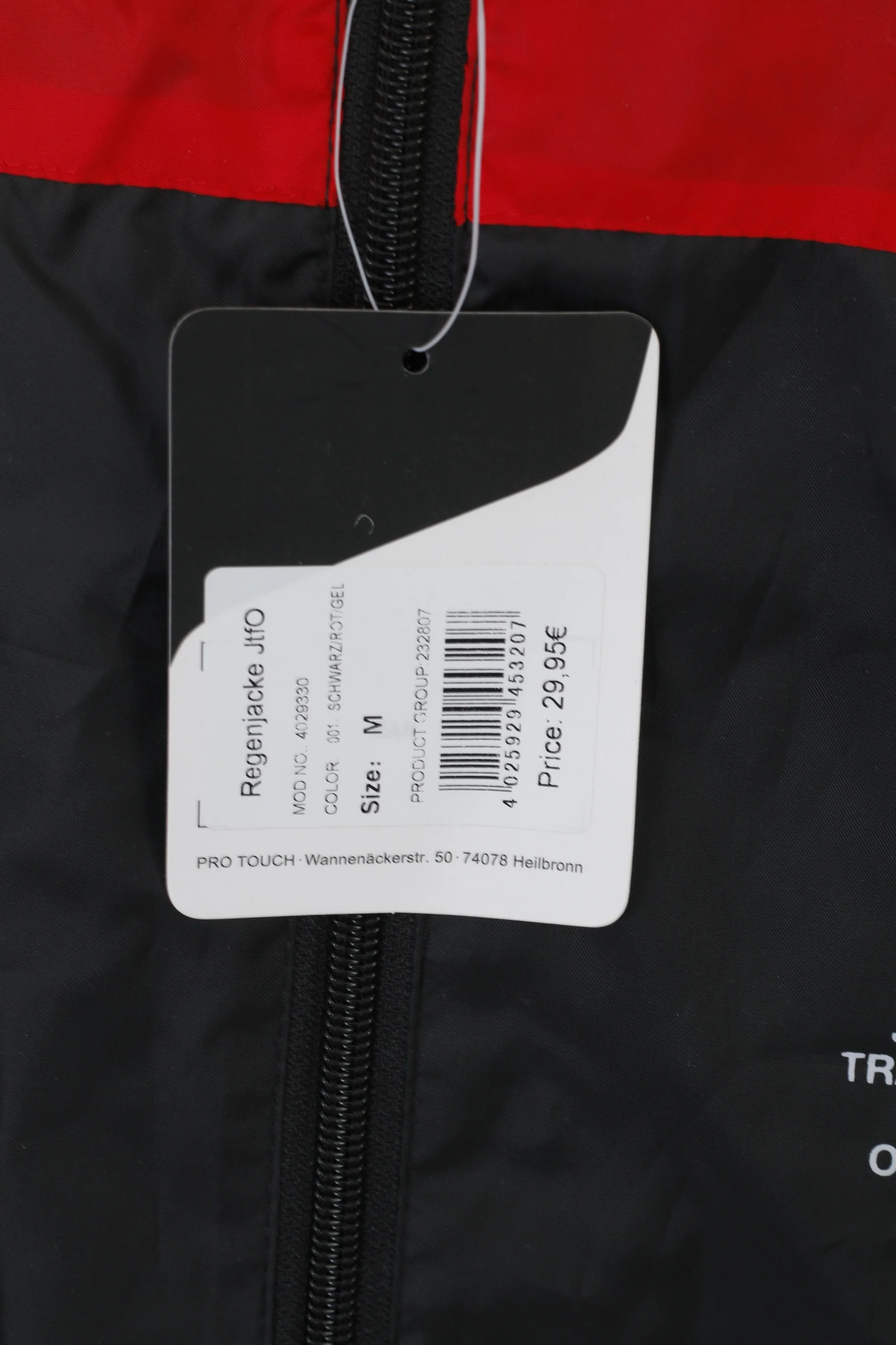 New Pro Touch Men M Jacket Black Jugend Trainiert Fur Olympia Zip Up Top - Image 3