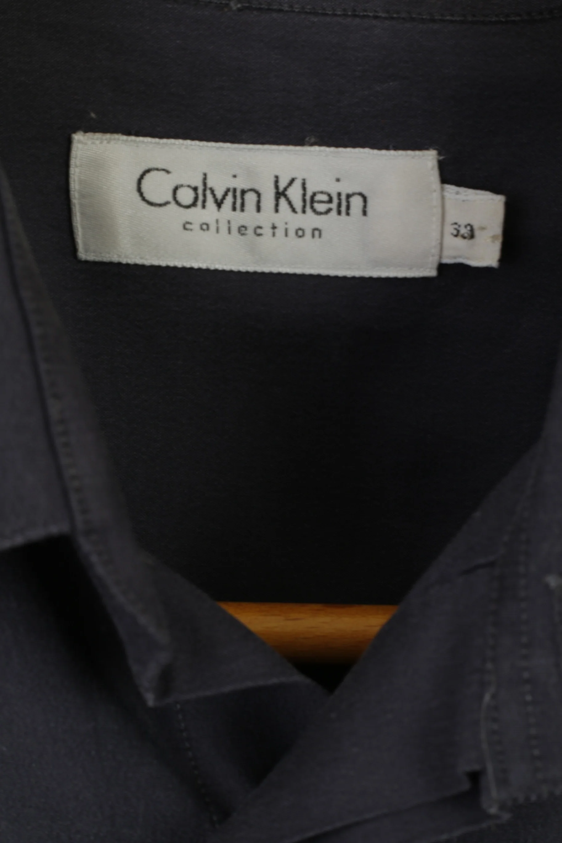 Calvin Klein Mens 33 M Casual Shirt Dark Grey Cotton Soft Long Sleeve Top - Image 4