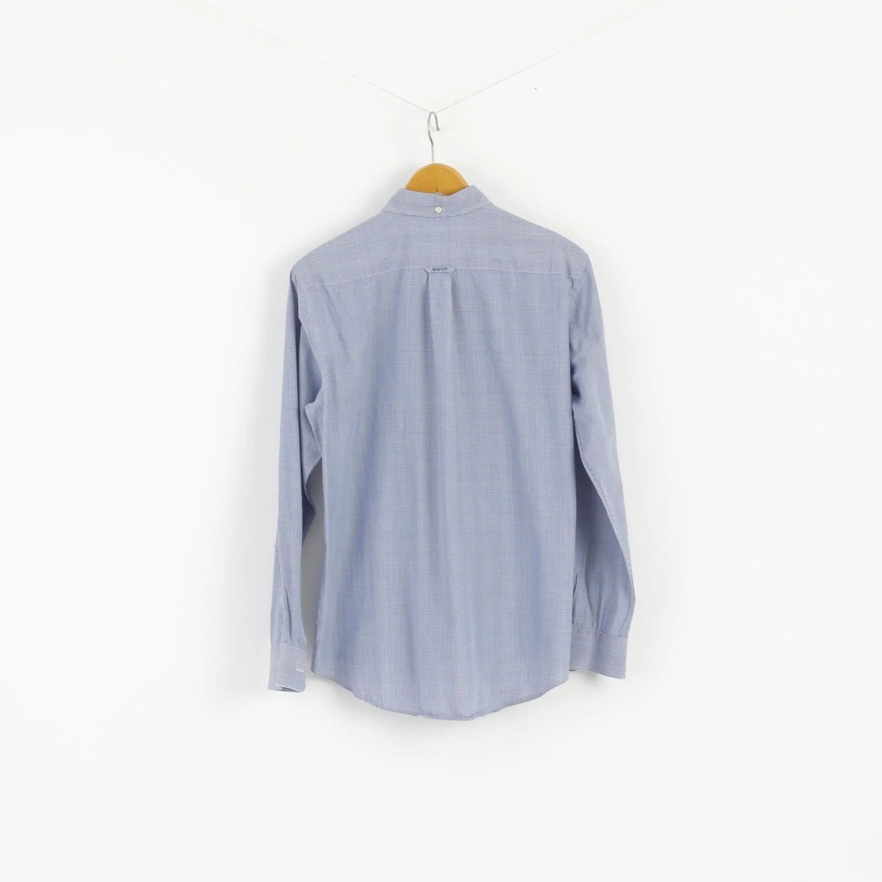 Gant Men M Casual Shirt Blue Check Gramercy Poplin Regular Fit Long Sleeve Top - Image 6