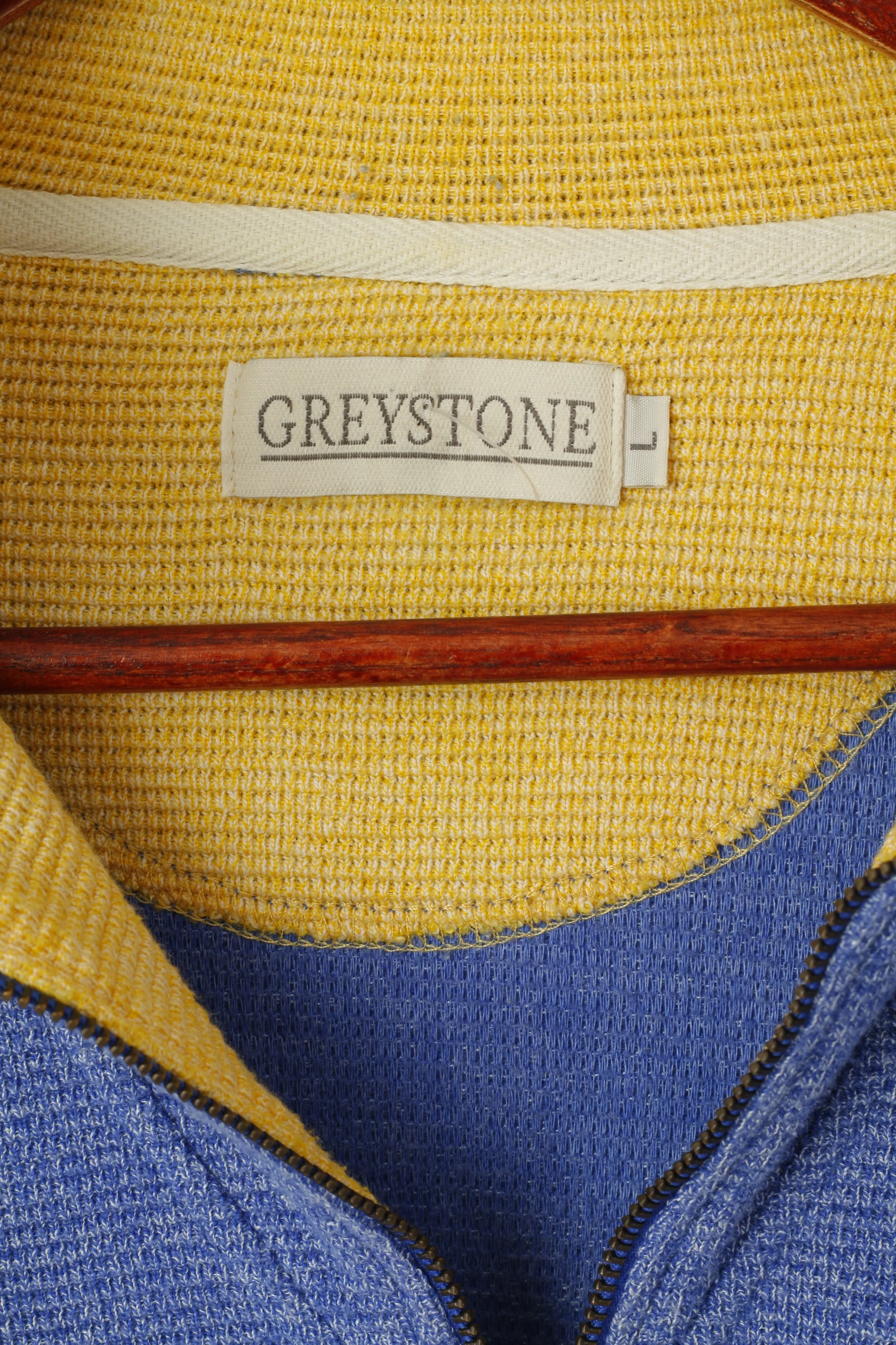 Greystone Men L Sweatshirt Blue Vintage Zip Neck State Of Arizona Cotton Top - Image 5