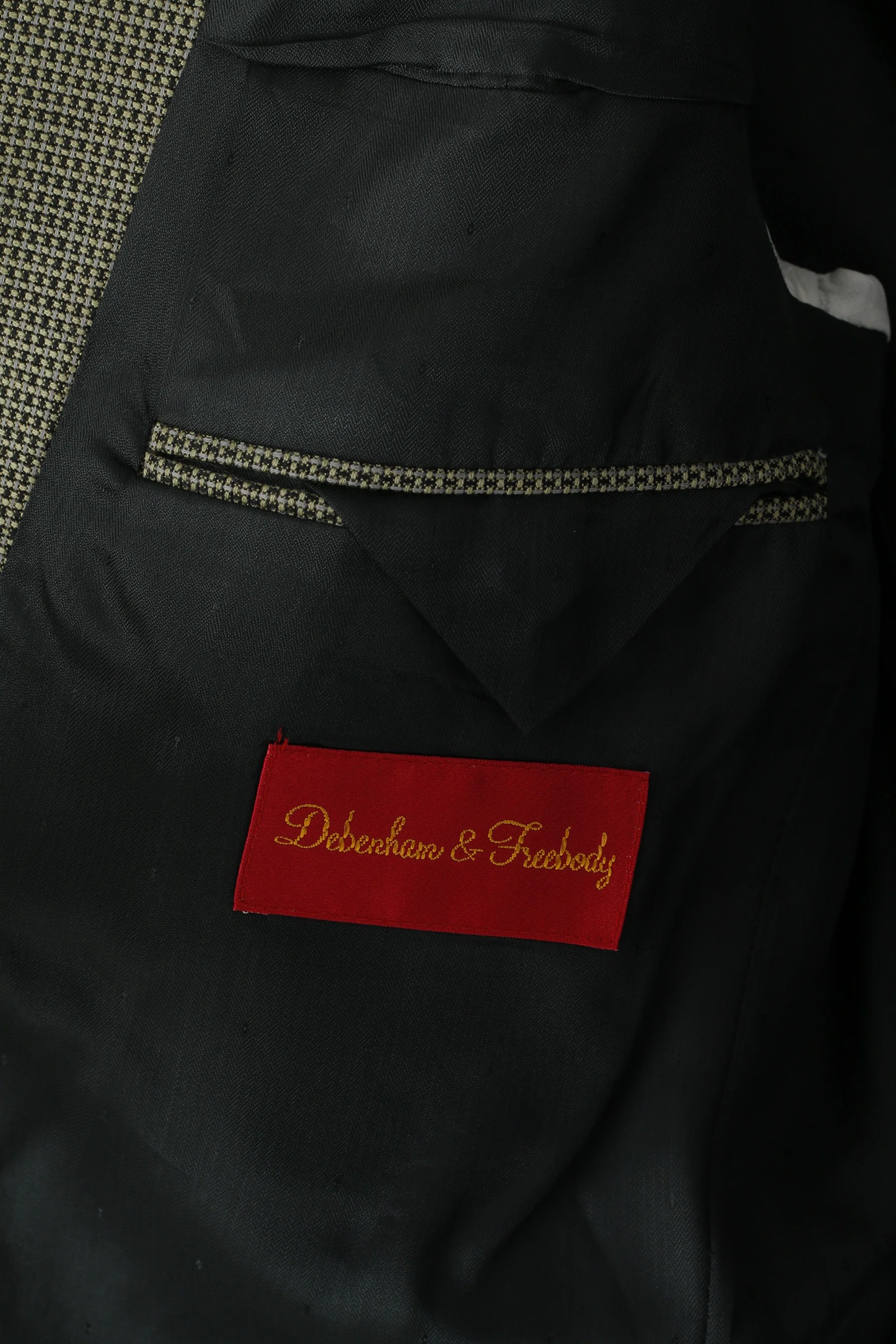 Debenham & Freebody Men 44 54 Blazer Gray Vintage Wool Wool Check Grey - Image 5