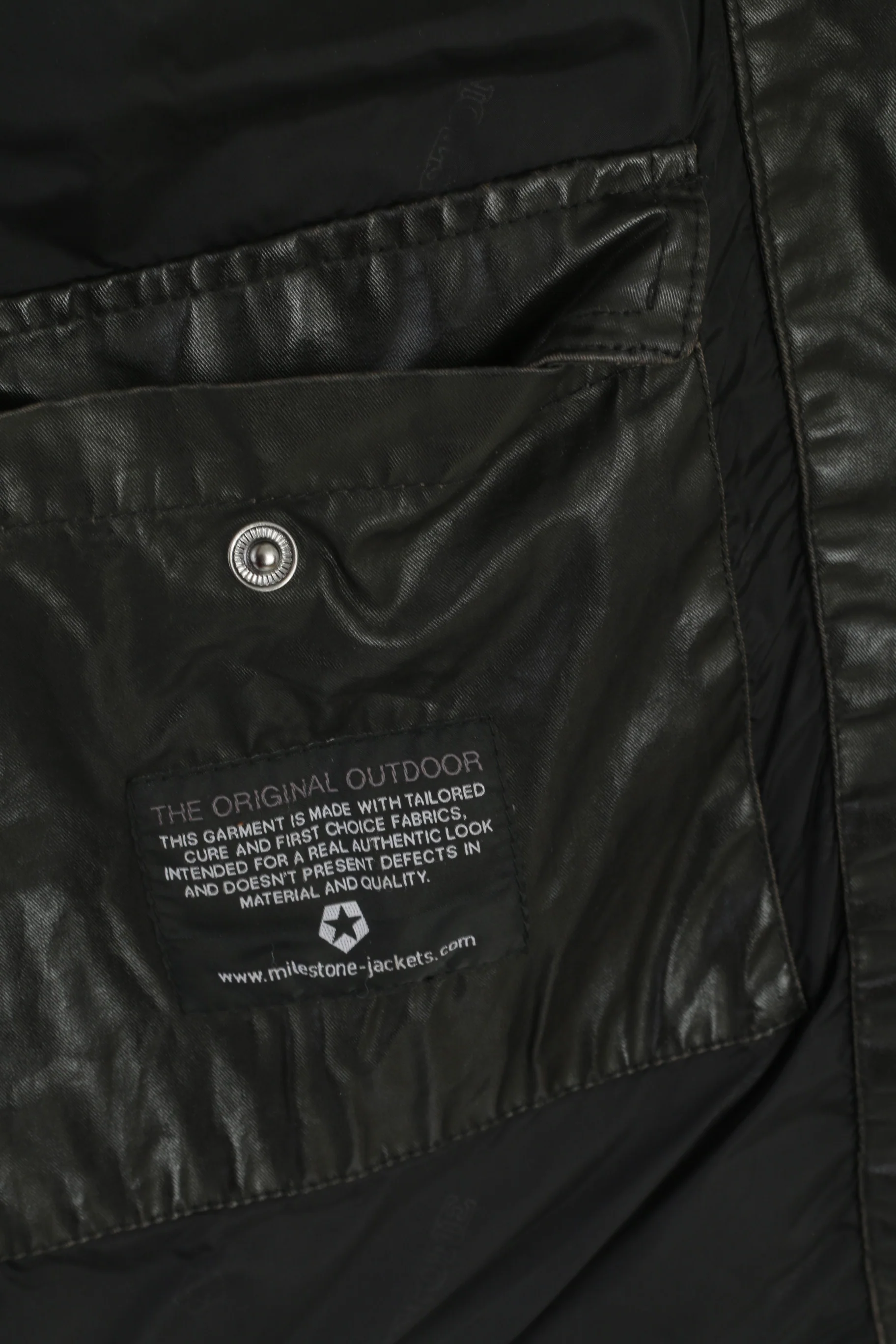 Milestone Men 52 L Jacket Black Cotton Wax Parka Winter Full Zipper Top - Image 7