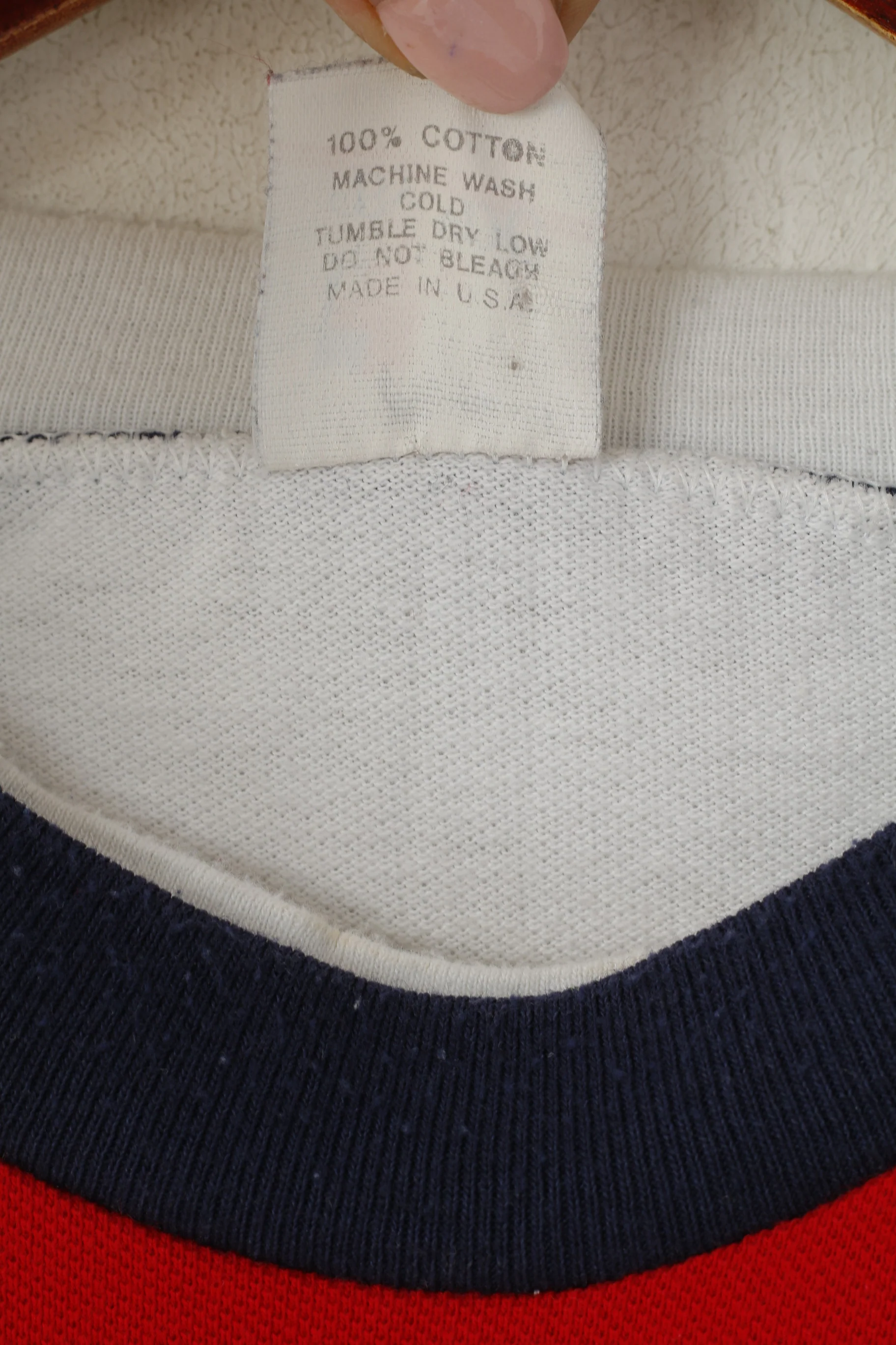 T's By DC Men XL Shirt White Striped Cotton USA Washington Crew Neck Top - Image 5