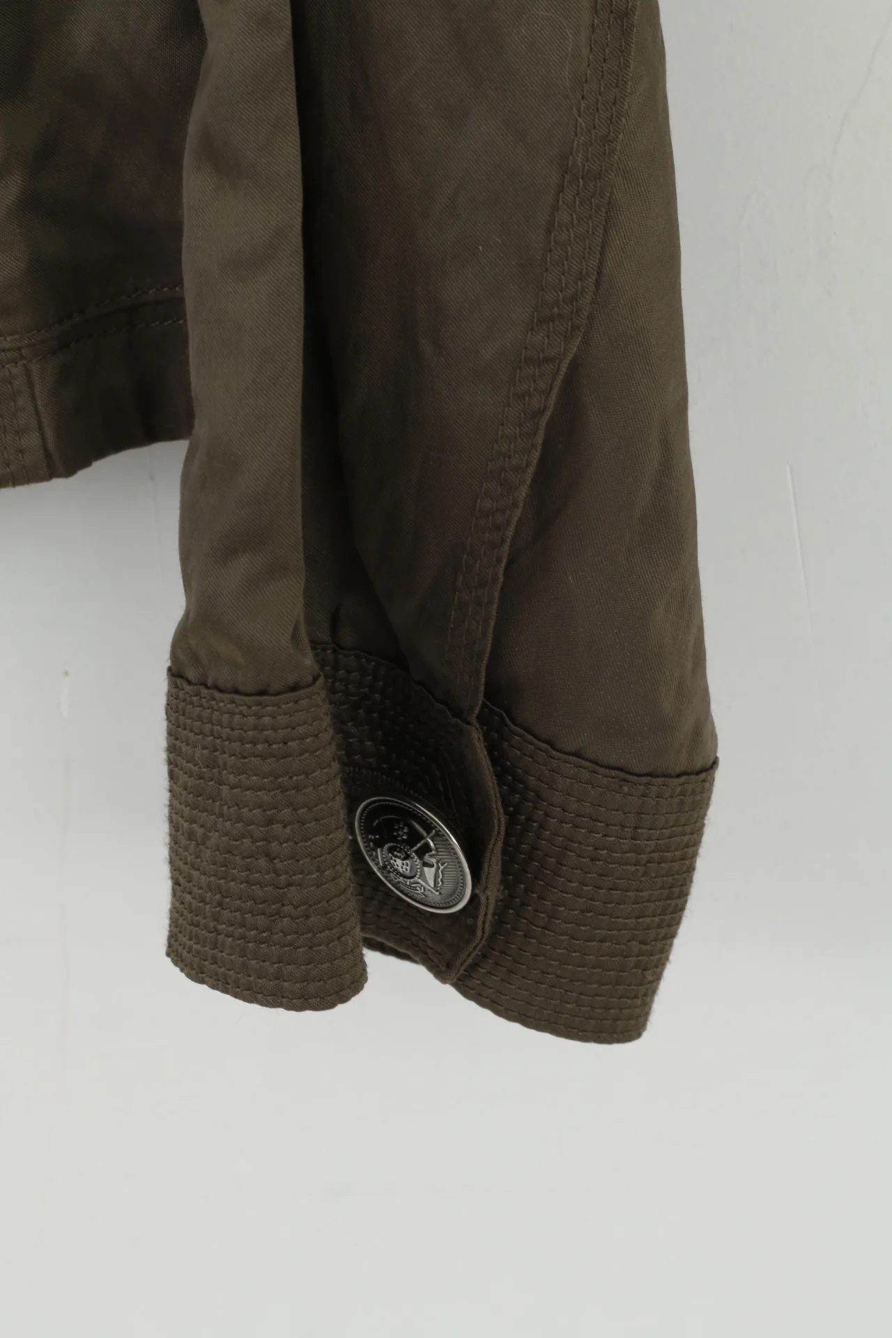 Marc Aurel Women 42 Jacket Blazer Shiny Khaki Single Breasted Top - Image 3