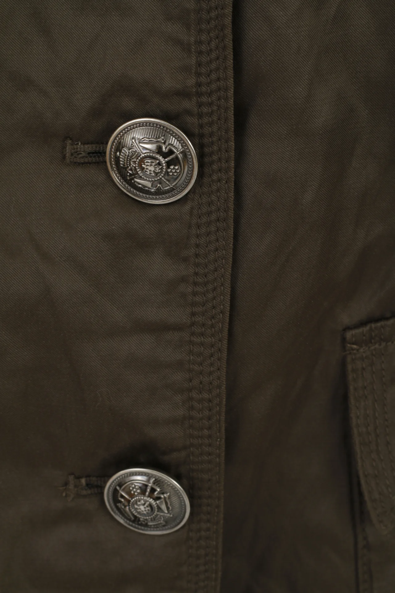 Marc Aurel Women 42 Jacket Blazer Shiny Khaki Single Breasted Top - Image 4