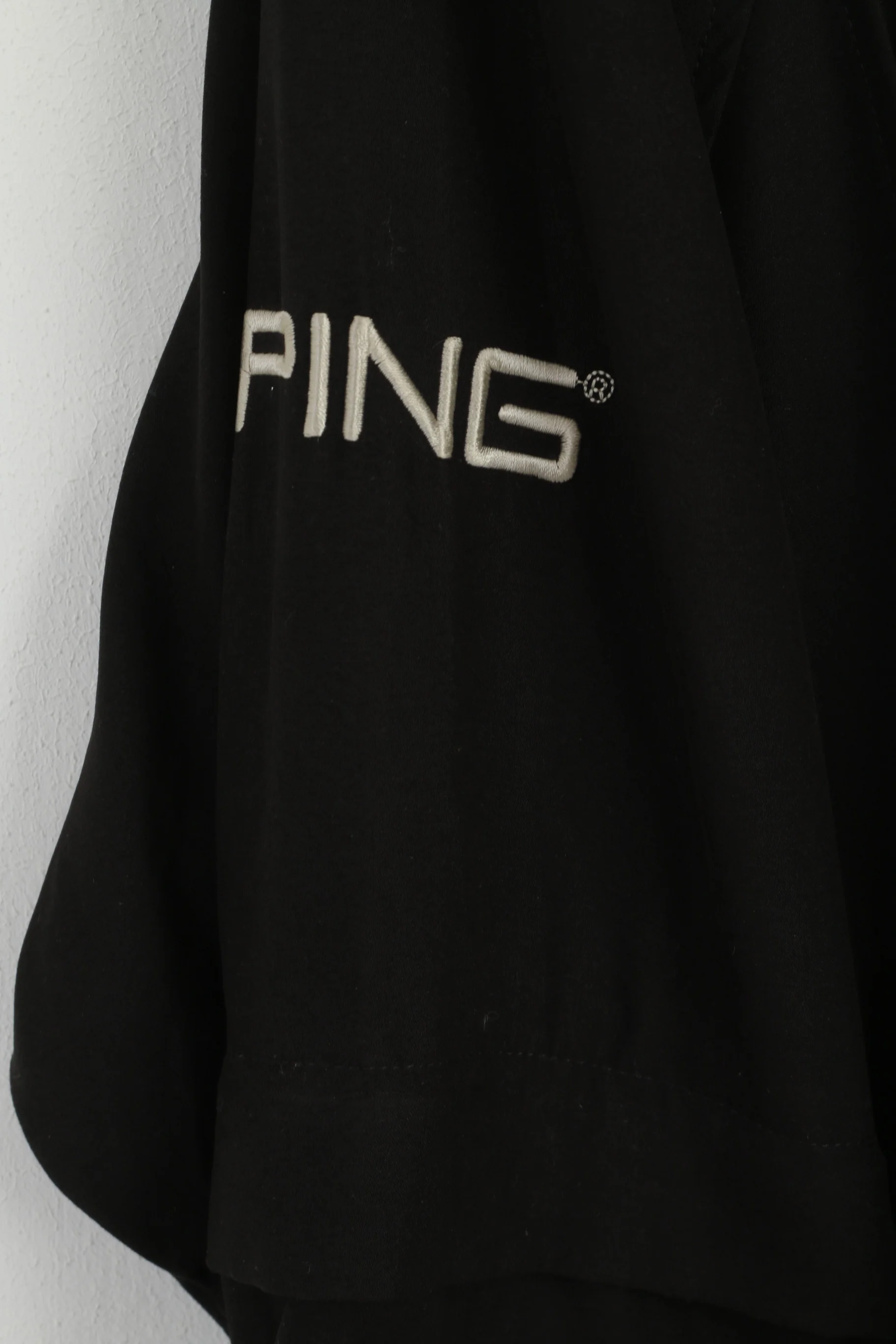 PING Men L Pullover Jacket Black Golf Sport Zip Neck Mesh Lined Activewear Top - Image 4