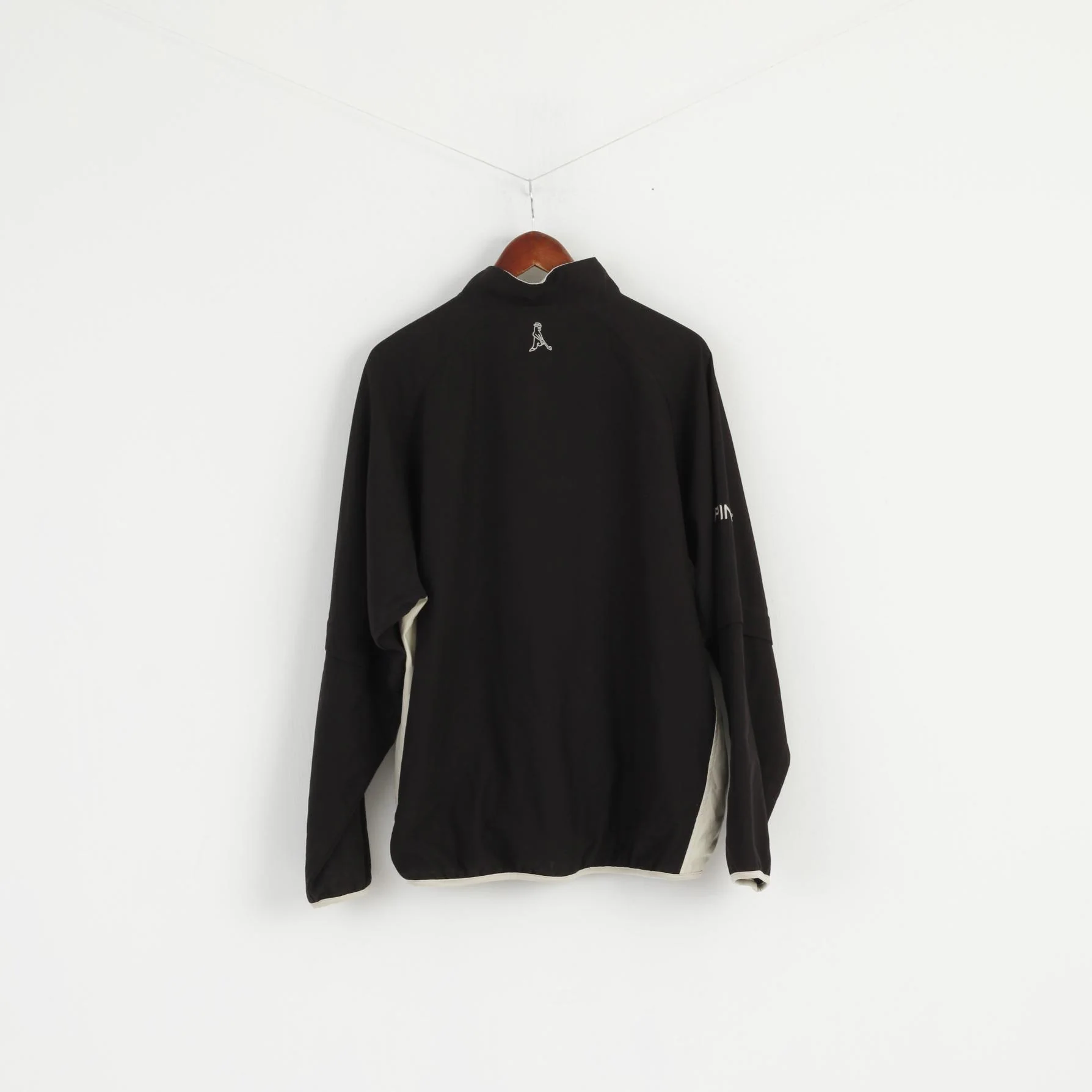 PING Men L Pullover Jacket Black Golf Sport Zip Neck Mesh Lined Activewear Top - Image 7