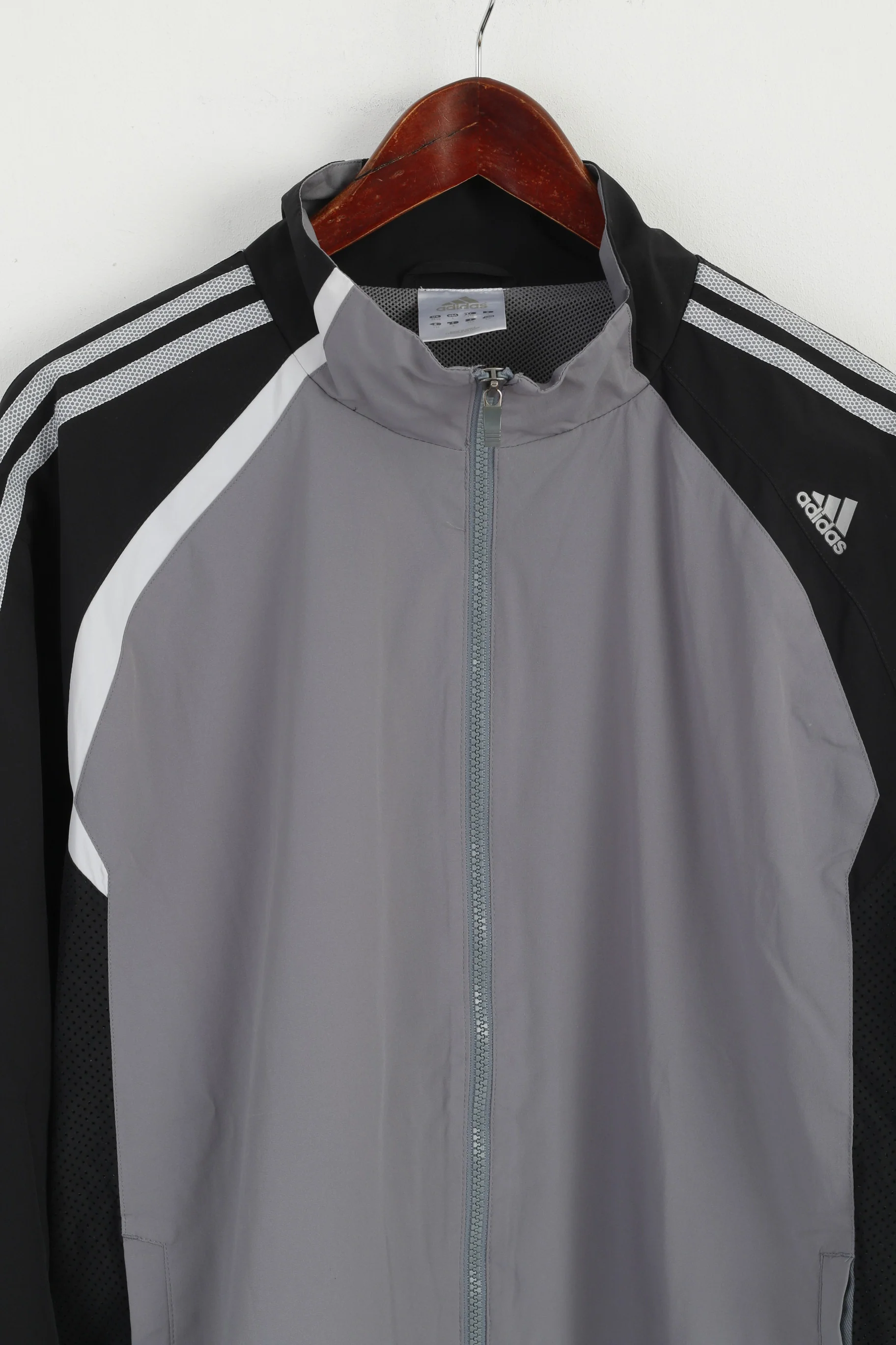 Adidas Men L Jacket Grey Lightweight Climacool Activewear Bomber Zip Up Top - Image 2