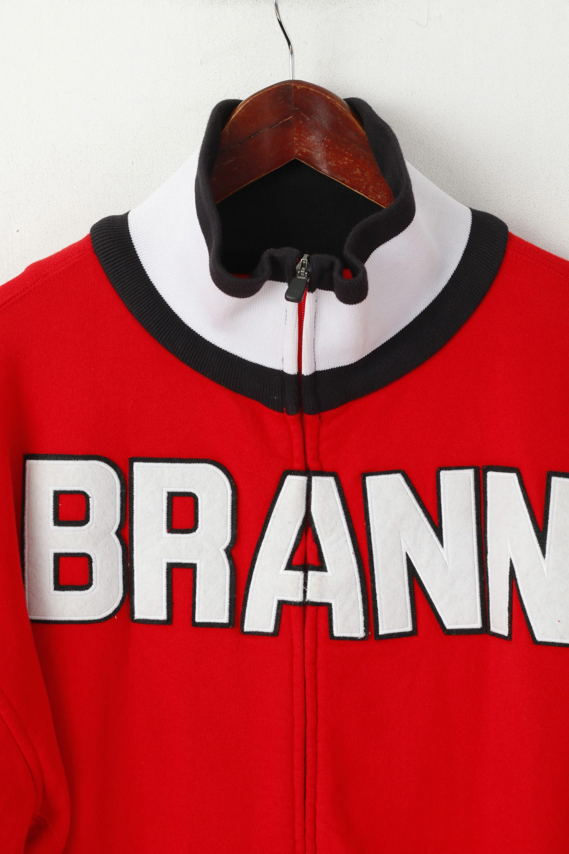 Kappa Men XXL Sweatshirt Red Cotton Brann Bergen Football Full Zipper Track Top - Image 2