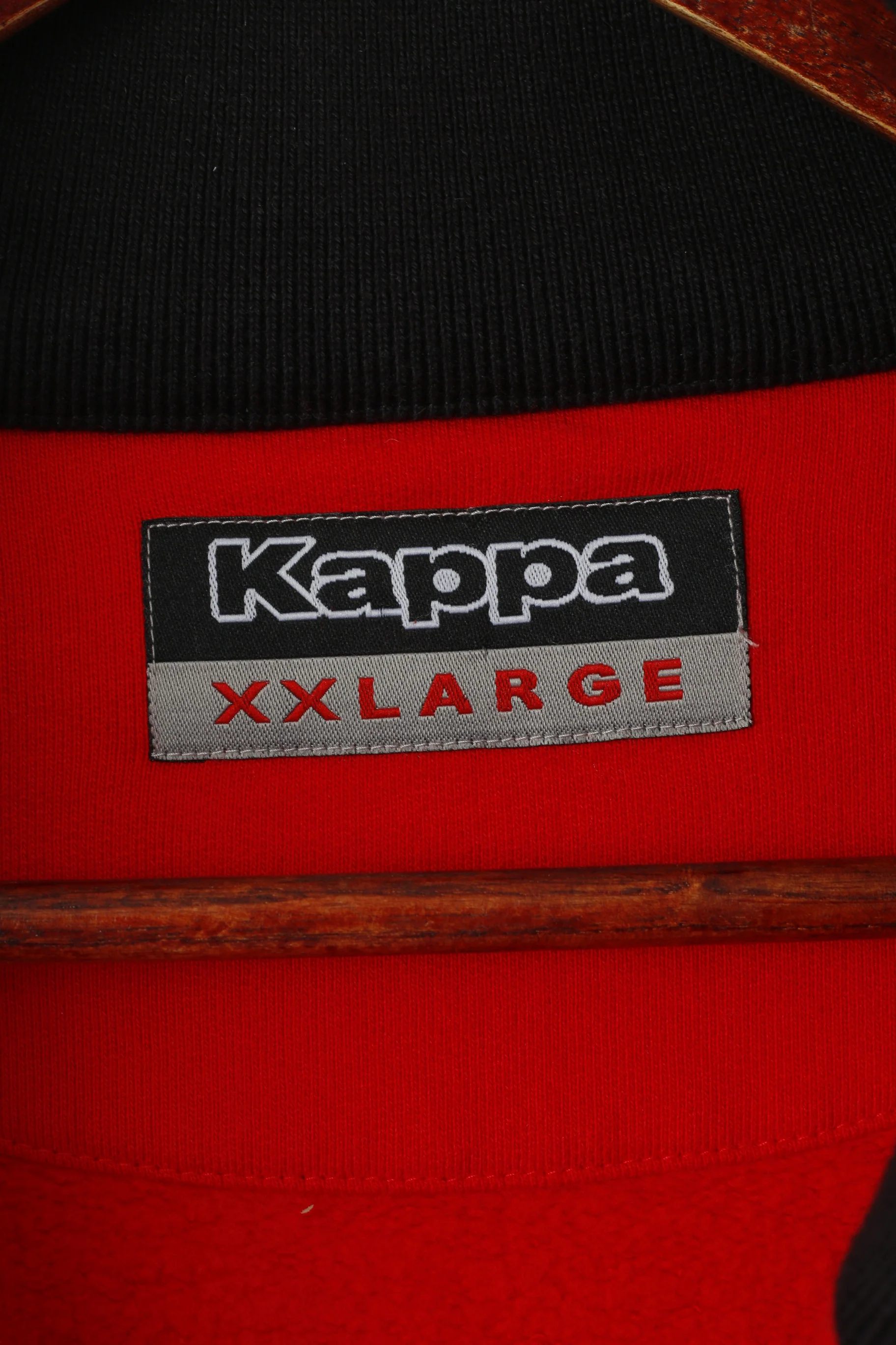 Kappa Men XXL Sweatshirt Red Cotton Brann Bergen Football Full Zipper Track Top - Image 4
