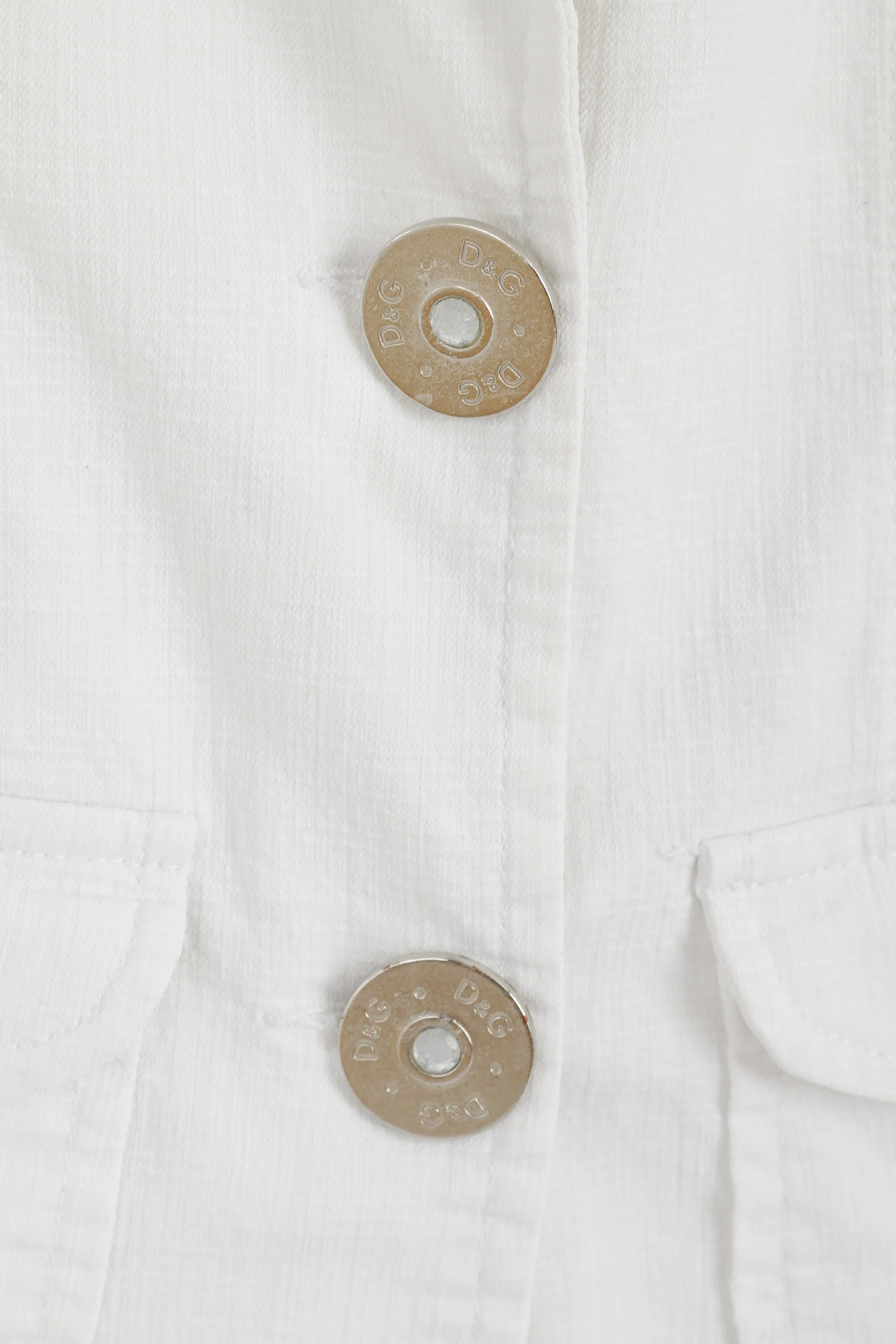Dolce & Gabbana Women L (S) Blazer White Cotton Stretch Made in Italy Jacket - Image 3
