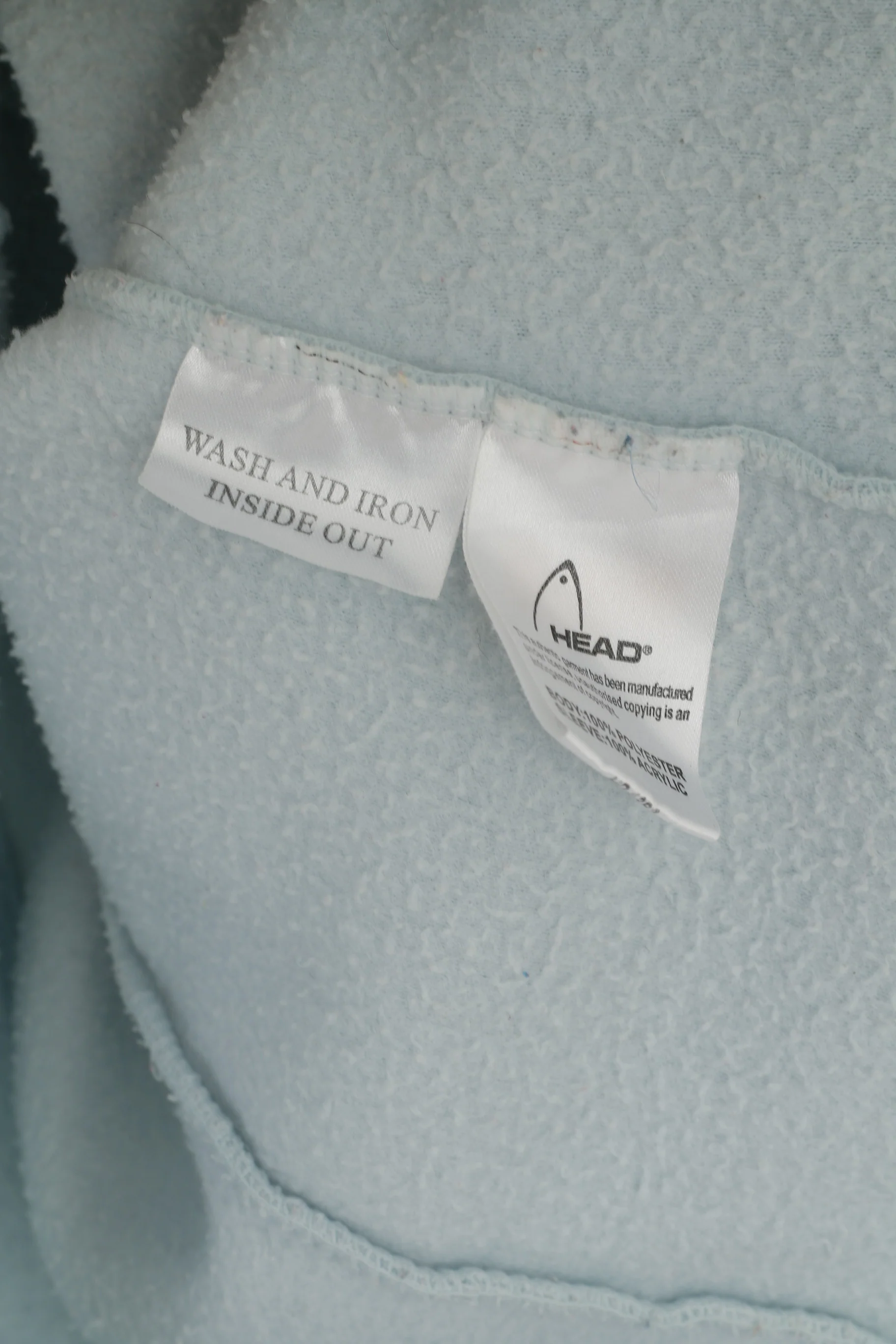HEAD Women 14 M Fleece Top Light Blue Full Zipper Casual Sweatshirt - Image 5