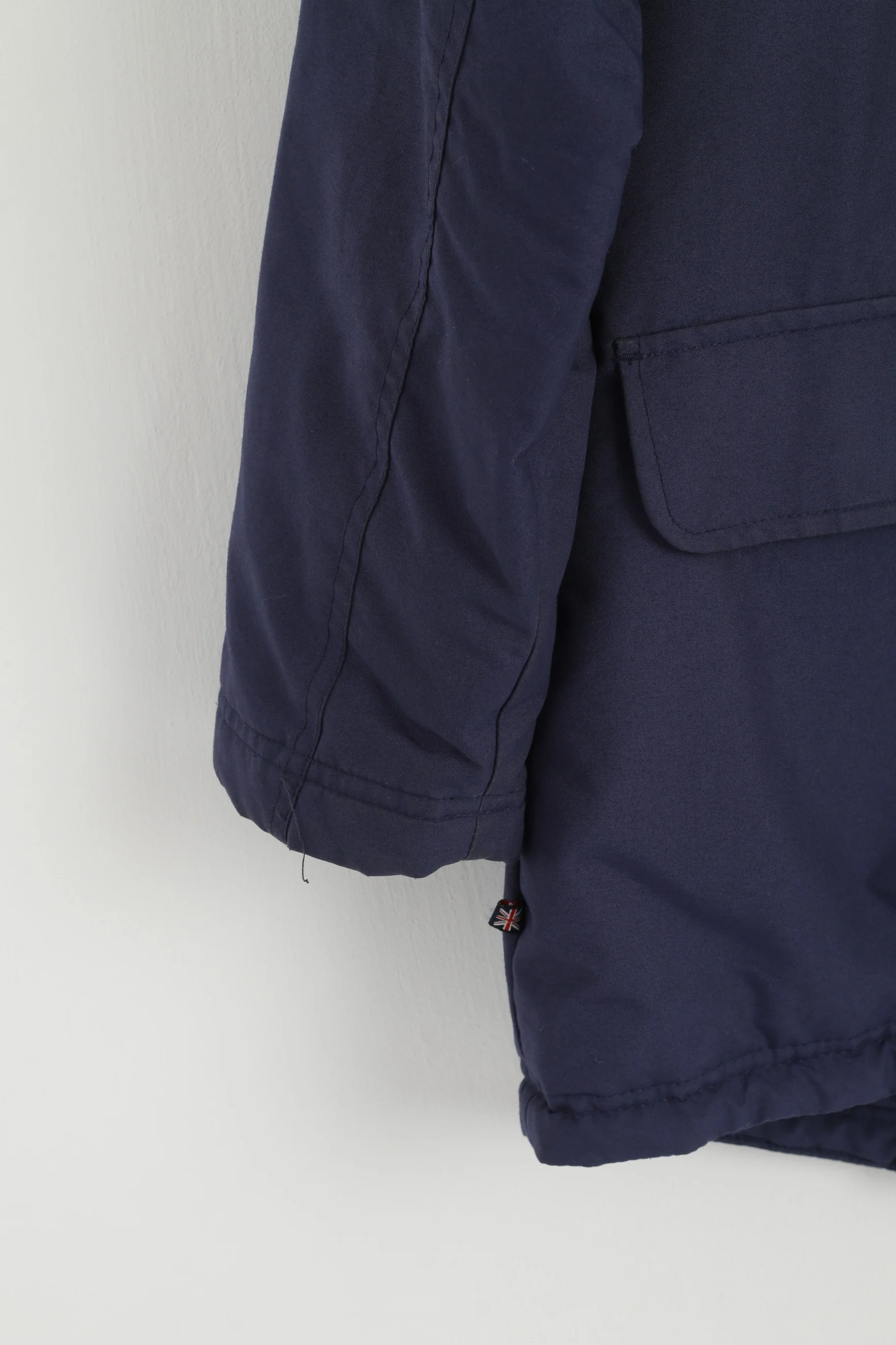 Lonsdale London Women 12 M Jacket Navy Padded England Full Zipper Long Casual Top - Image 3