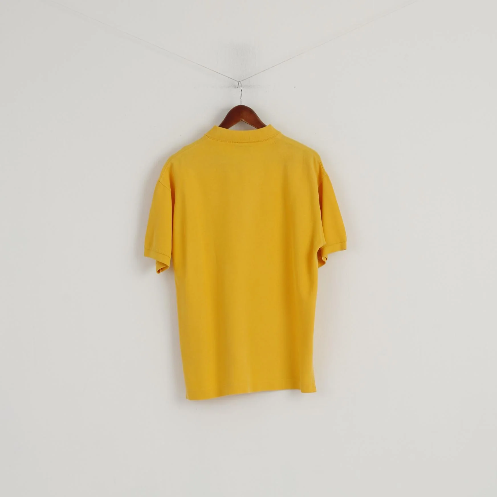 Peak Performance Men M Polo Shirt Yellow Cotton Plain Detailed Buttons Top - Image 5