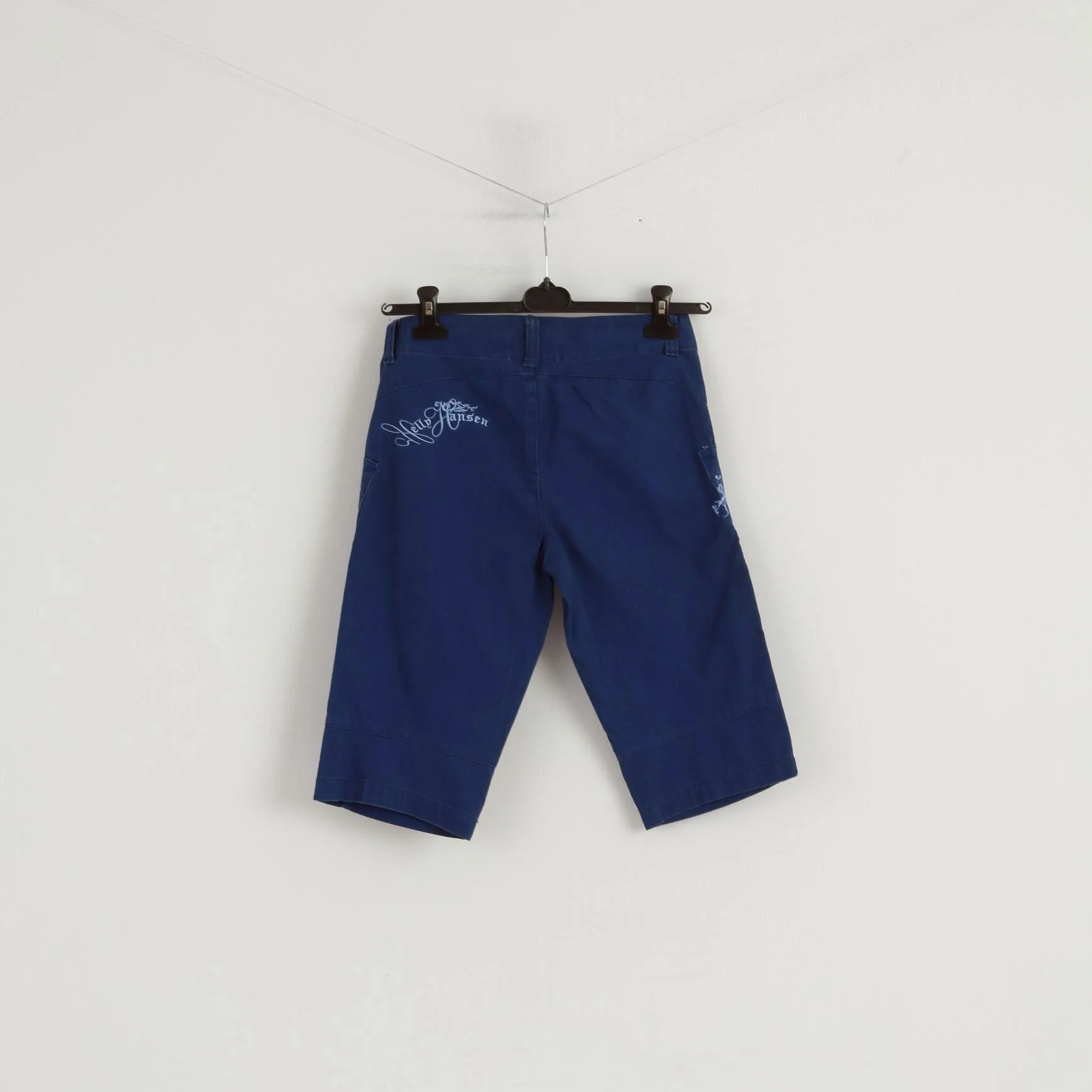 Helly Hansen Women S Shorts Navy Cotton Emroidered Capri Bermuda - Image 6