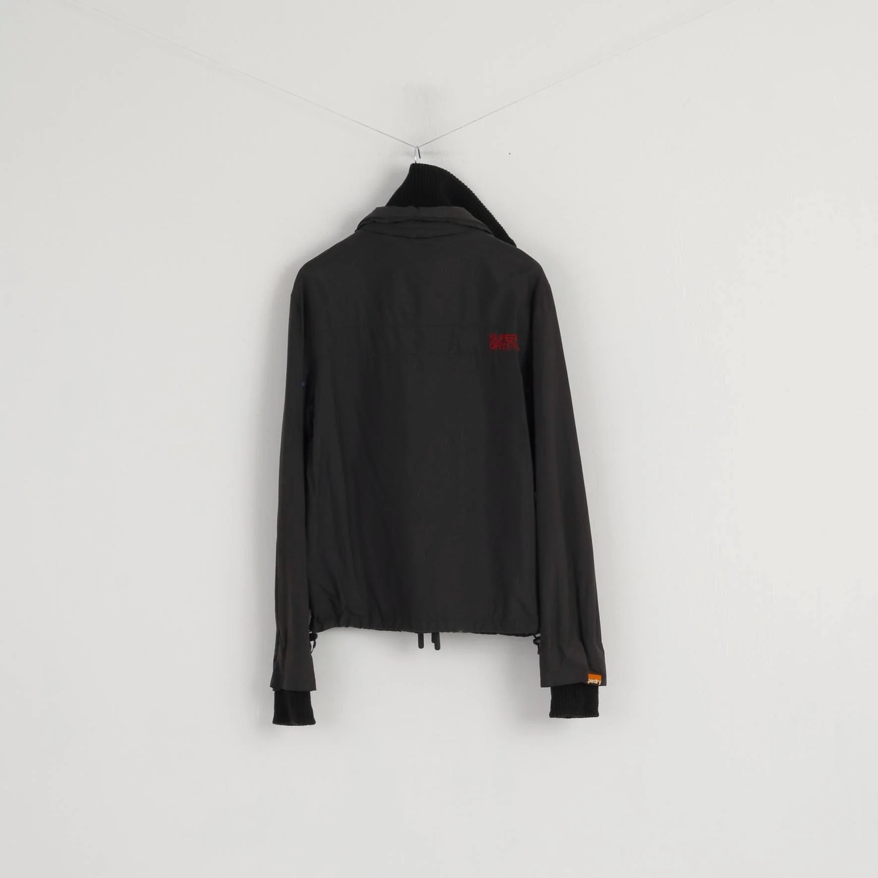 Superdry Men M Jacket Grey 3 Zipper Nylon Waterproof Windbreaker Casual Top - Image 7