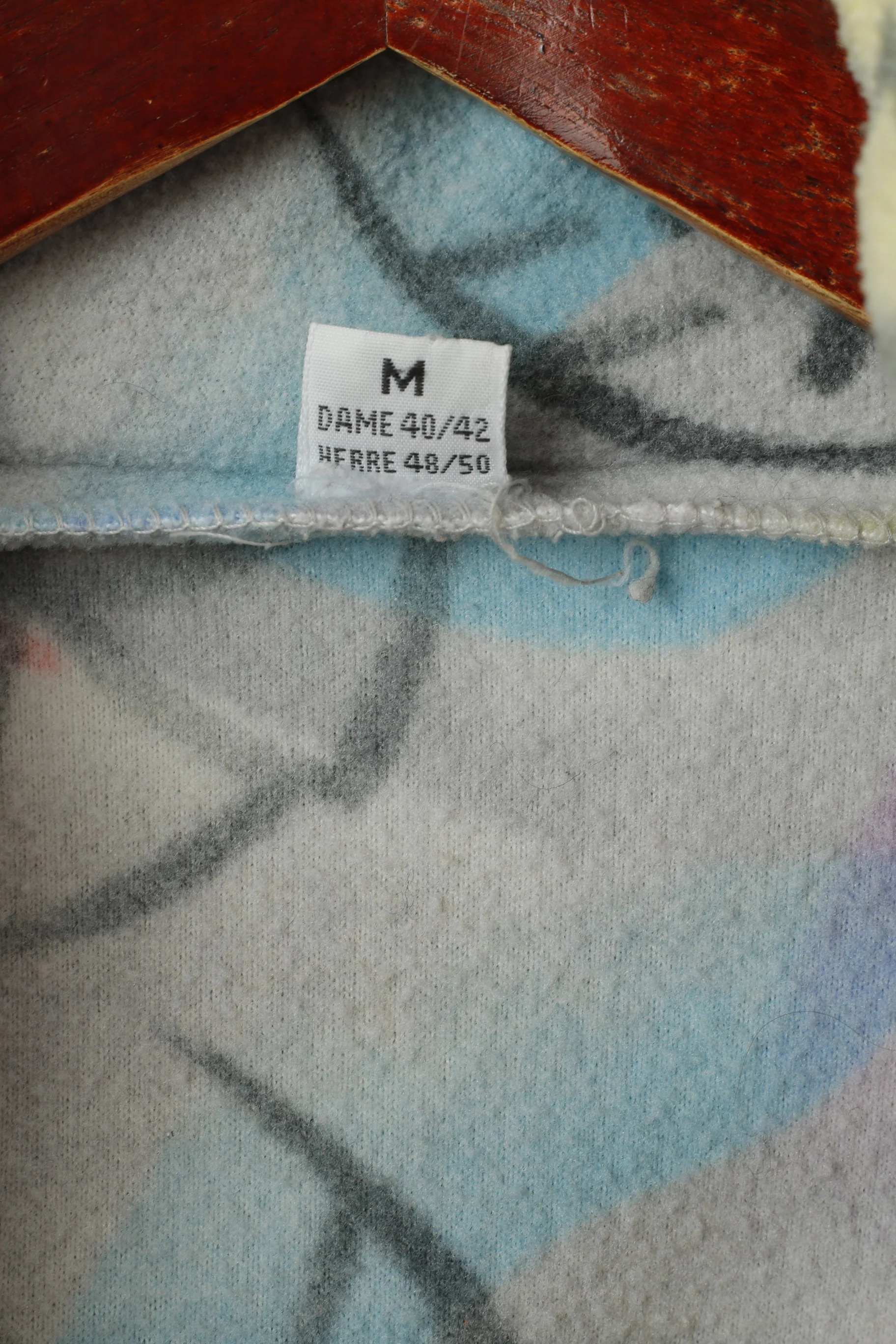 Shamp Men M Fleece Top Unisex Multicolour Vintage Zip Neck Two Pockets - Image 4