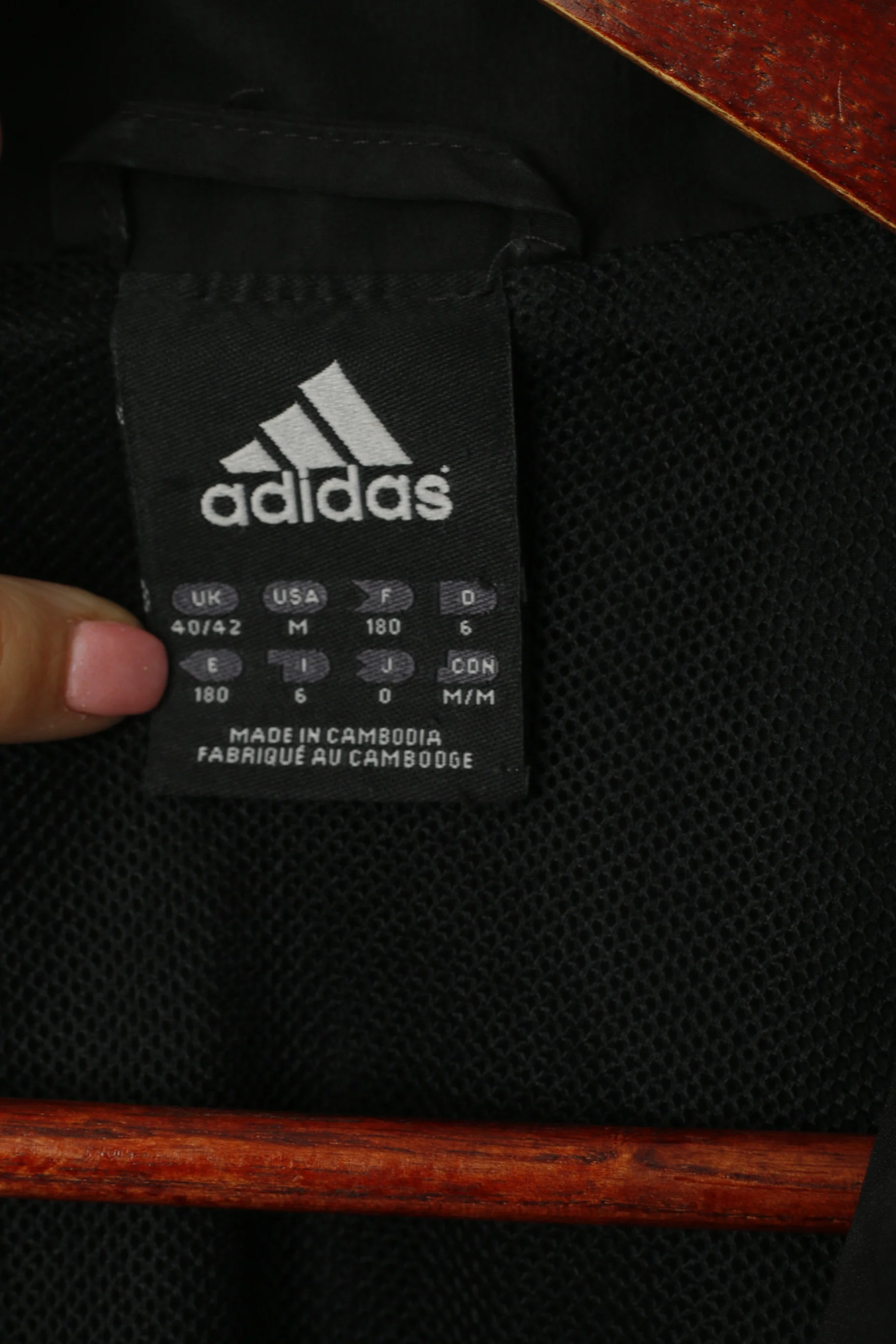 Adidas Men M Jacket Black Sport Full Zipper 3 Stripe Training Activewear Top - Image 4