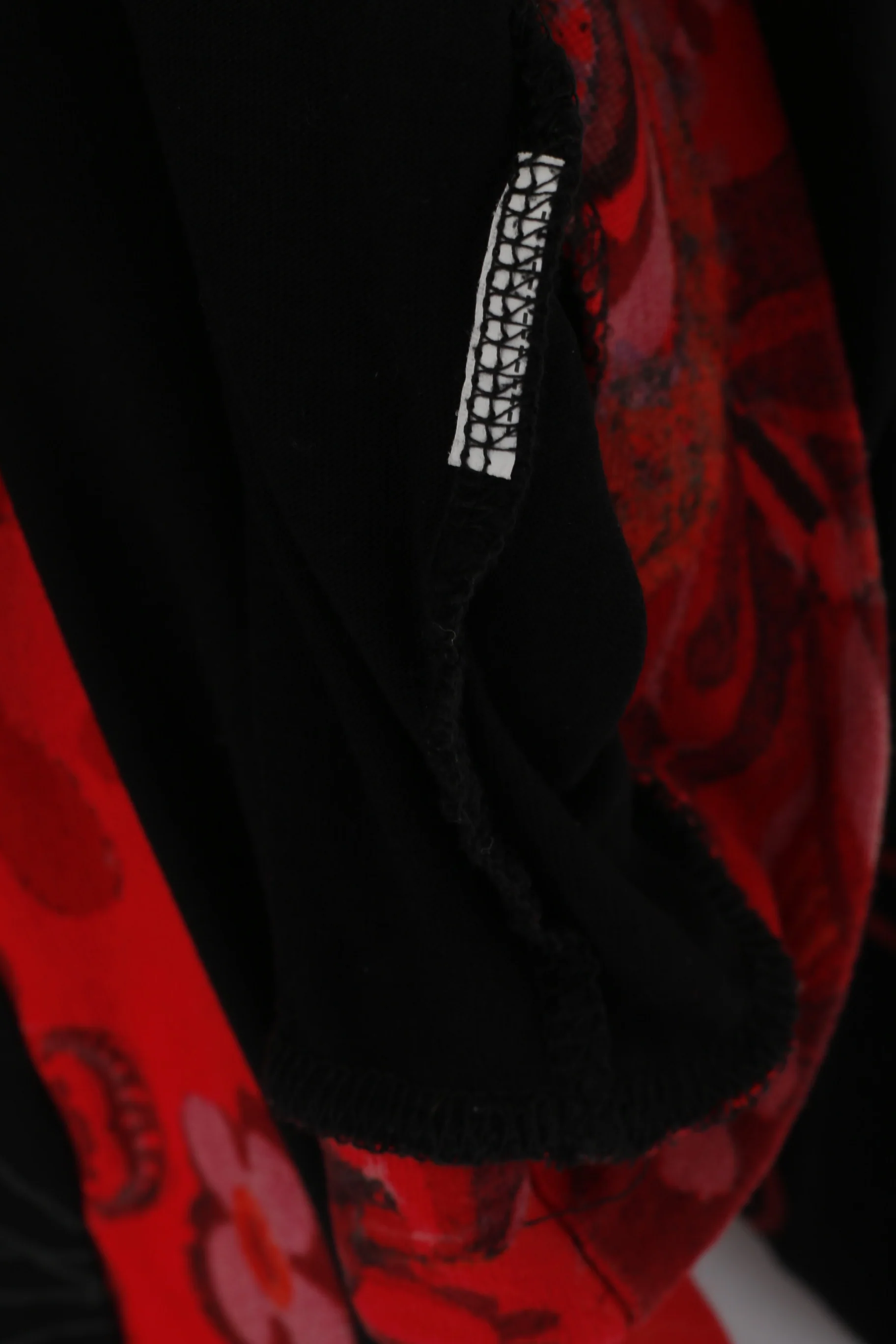 Desigual Women L Shirt Black Soft Oversize Hearts Love Print 2/3 Sleeve Top - Image 6