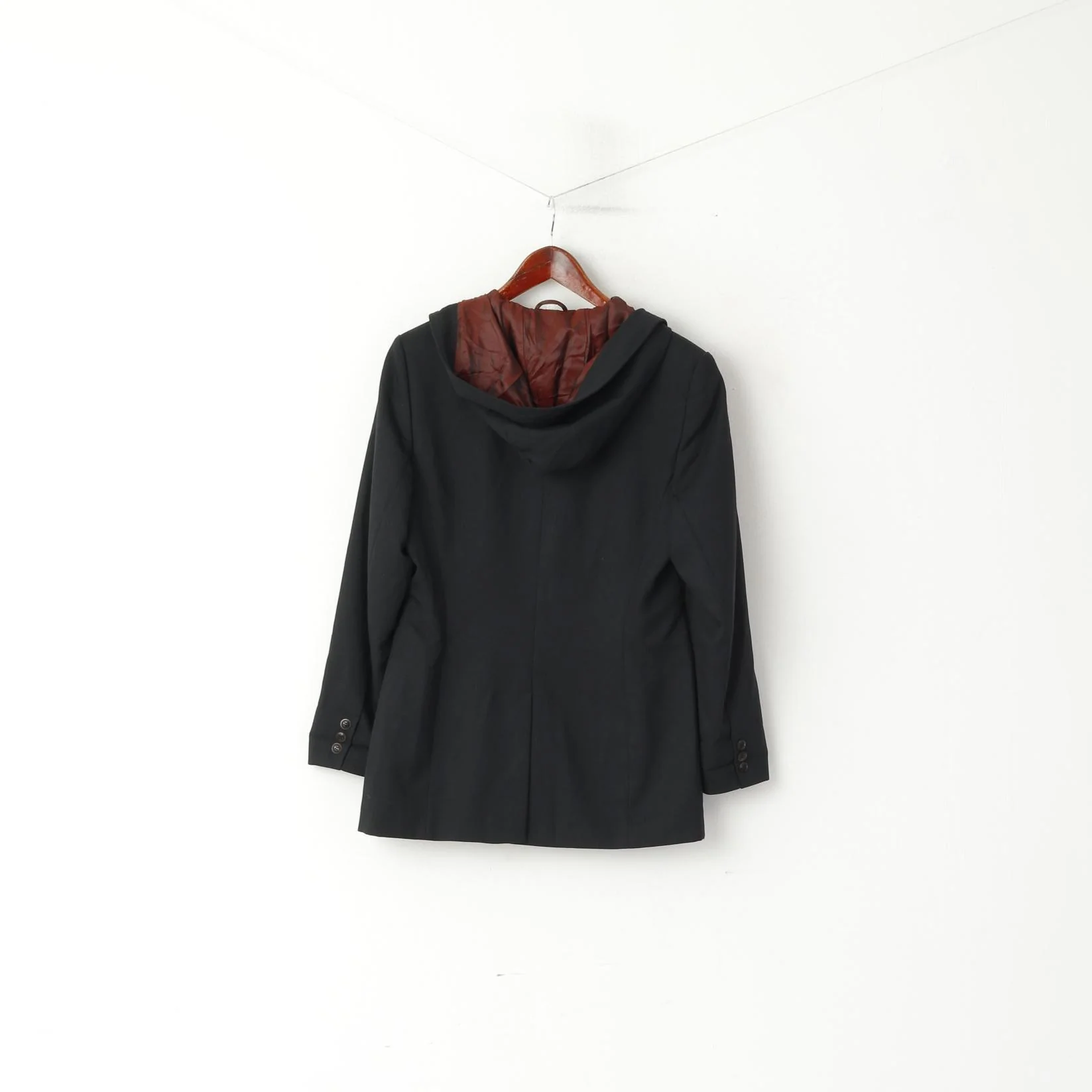 Toffs Women 12 38 M Blazer Sport Black Hooded Sport Viaggio Del Mondo Single Breasted Jacket - Image 6