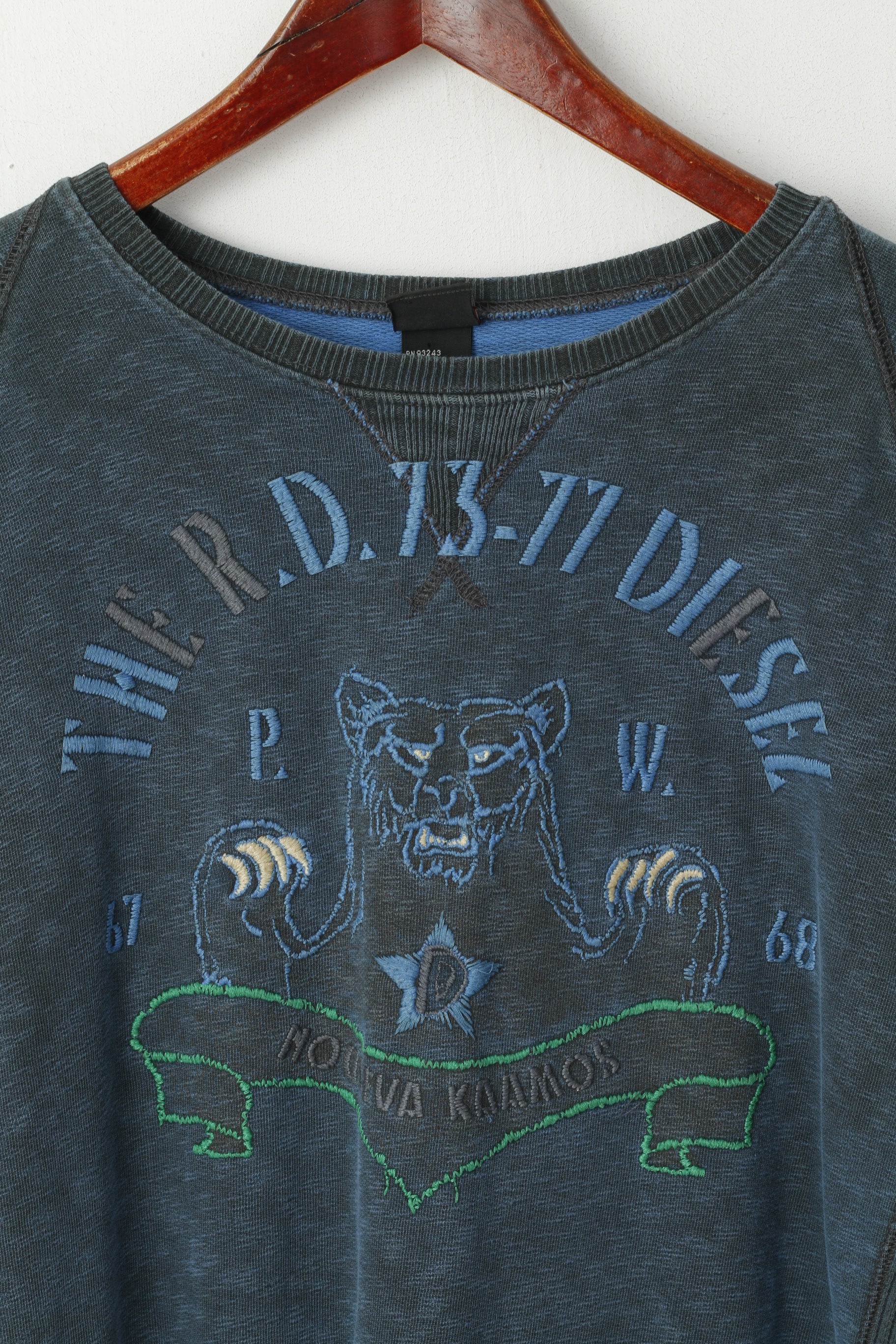 Diesel Men M (S) Sweatshirt Navy Graphic Nouseva Kaamos Slim Crew Neck Cotton Top - Image 2