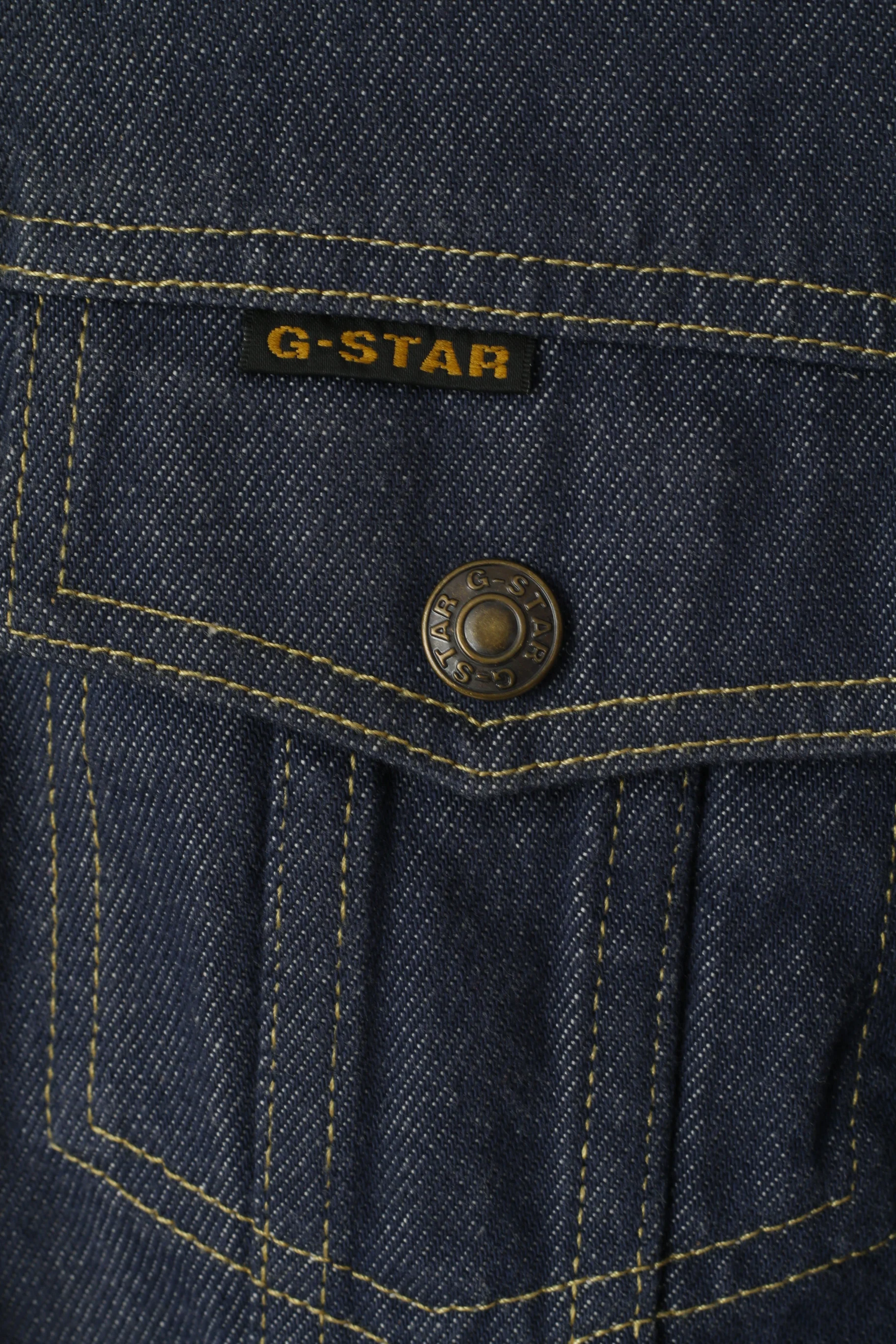 G-Star Women S Jacket Blue Denim Blazer Cotton Fitted Snaps Jeans Top - Image 4