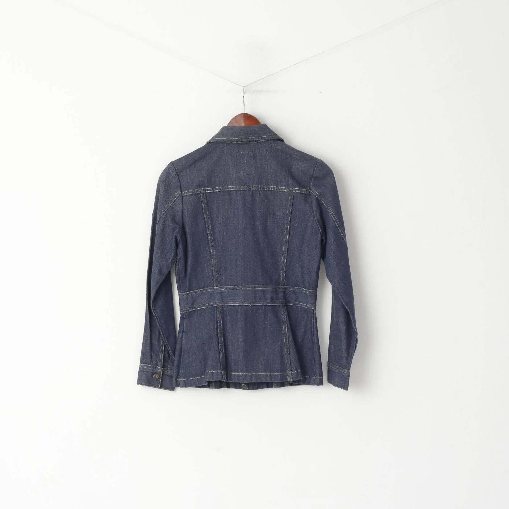 G-Star Women S Jacket Blue Denim Blazer Cotton Fitted Snaps Jeans Top - Image 7