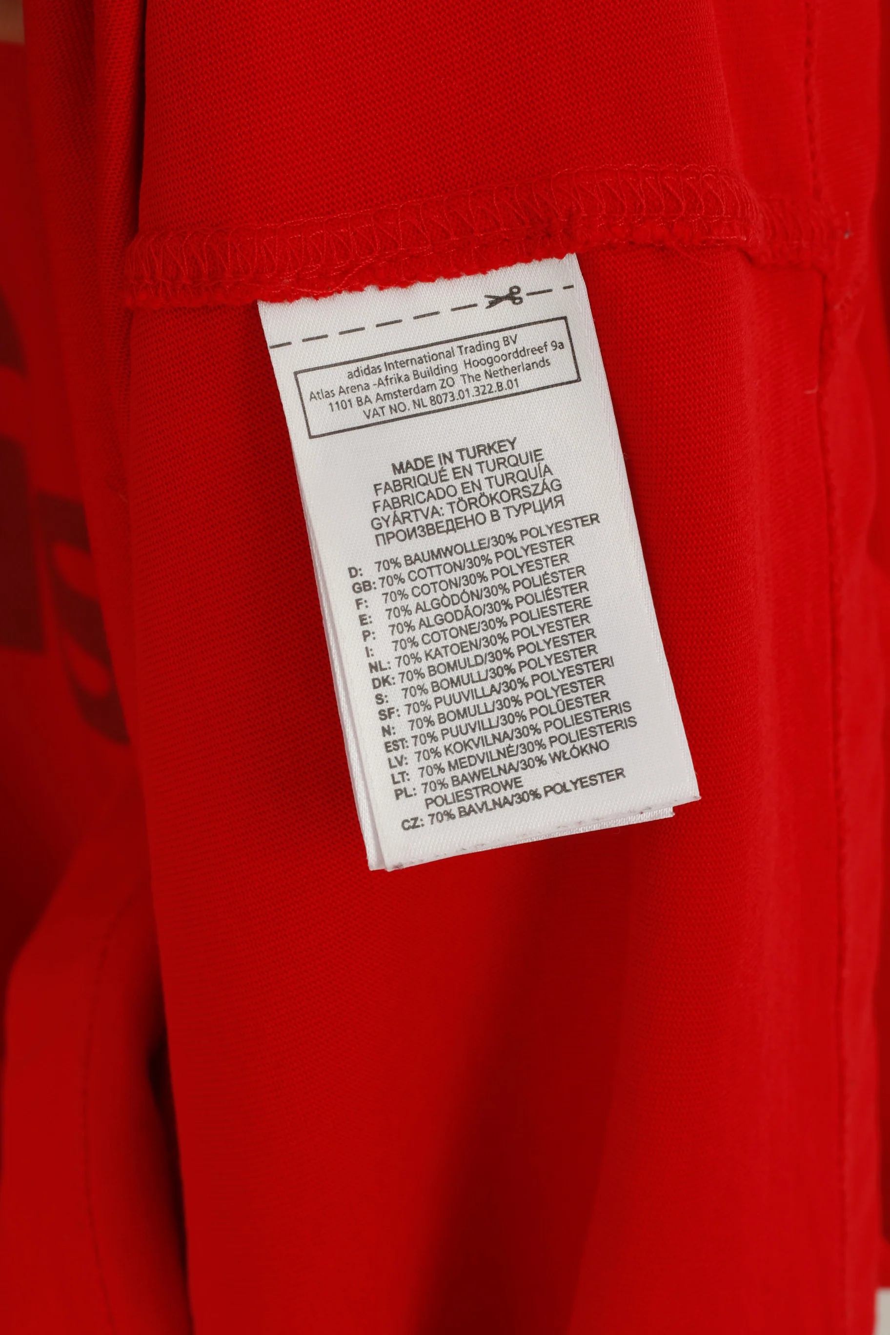 Adidas Men XL T-Shirt Red Cotton Vintage Sport Clima 365 Performance Essentials Top - Image 5