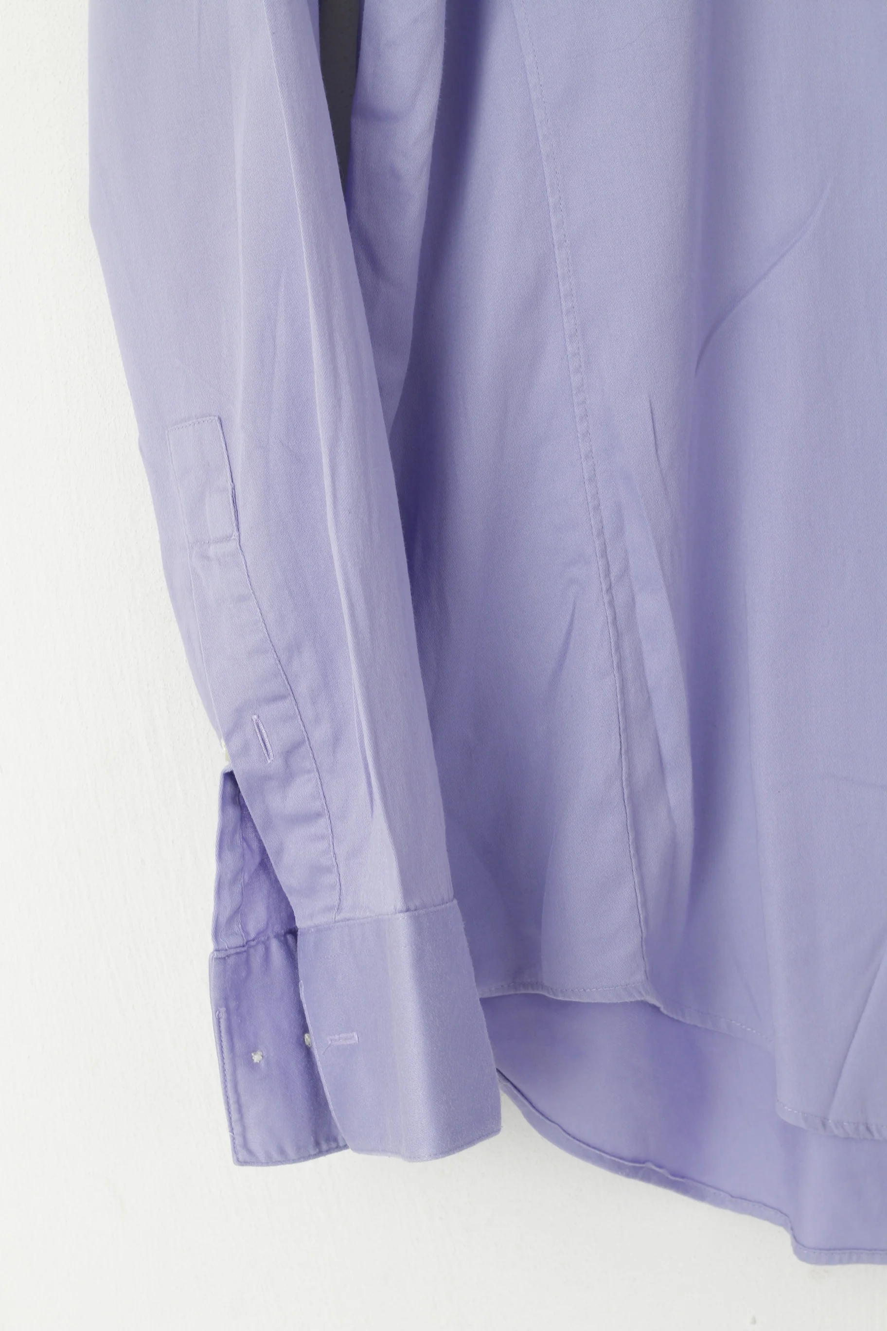 Calvin Klein Men 15.5 32/33 M Casual Shirt Purple Cotton Slim Fit Stretch Long Sleeve Top - Image 3