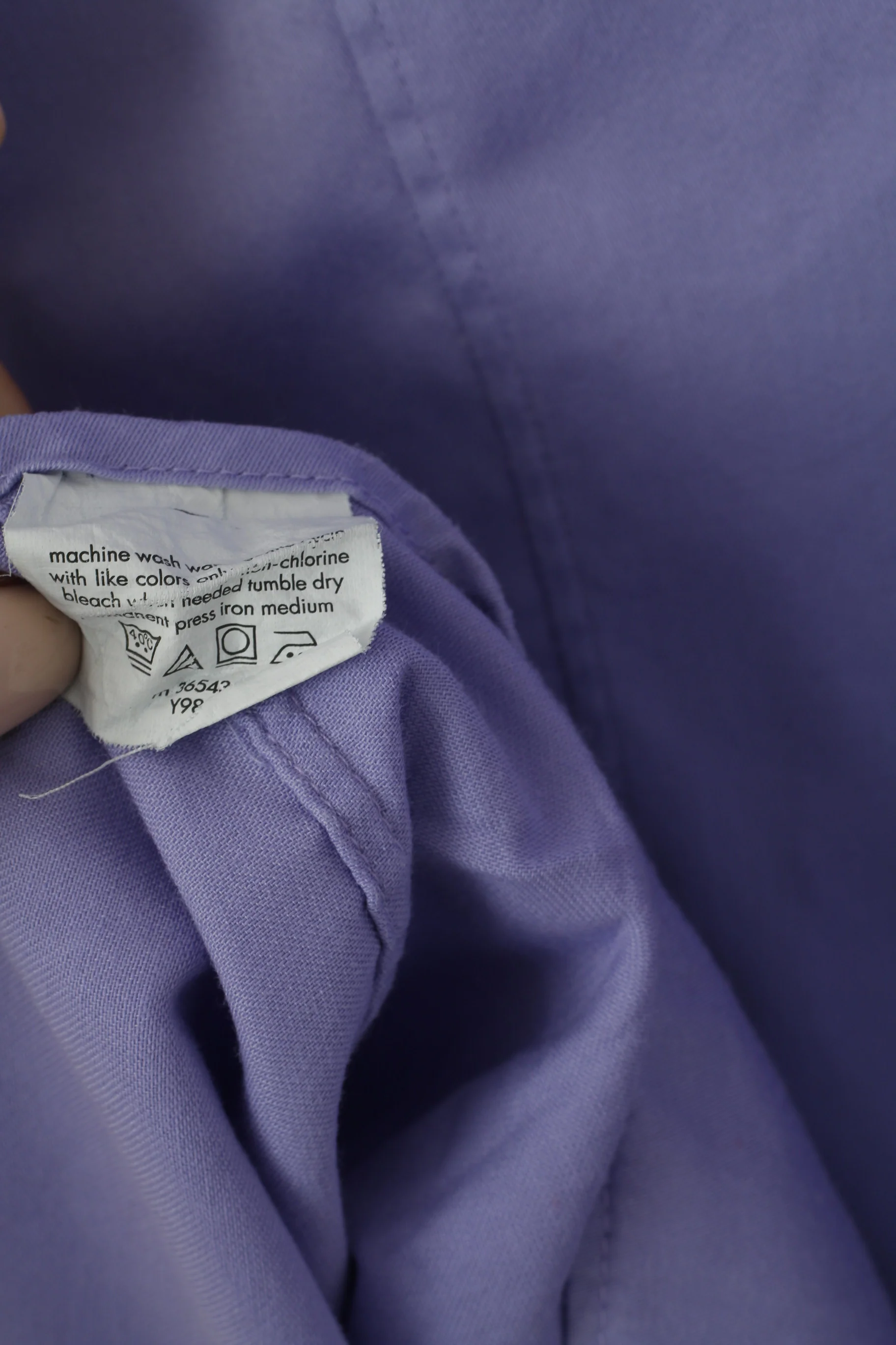 Calvin Klein Men 15.5 32/33 M Casual Shirt Purple Cotton Slim Fit Stretch Long Sleeve Top - Image 6