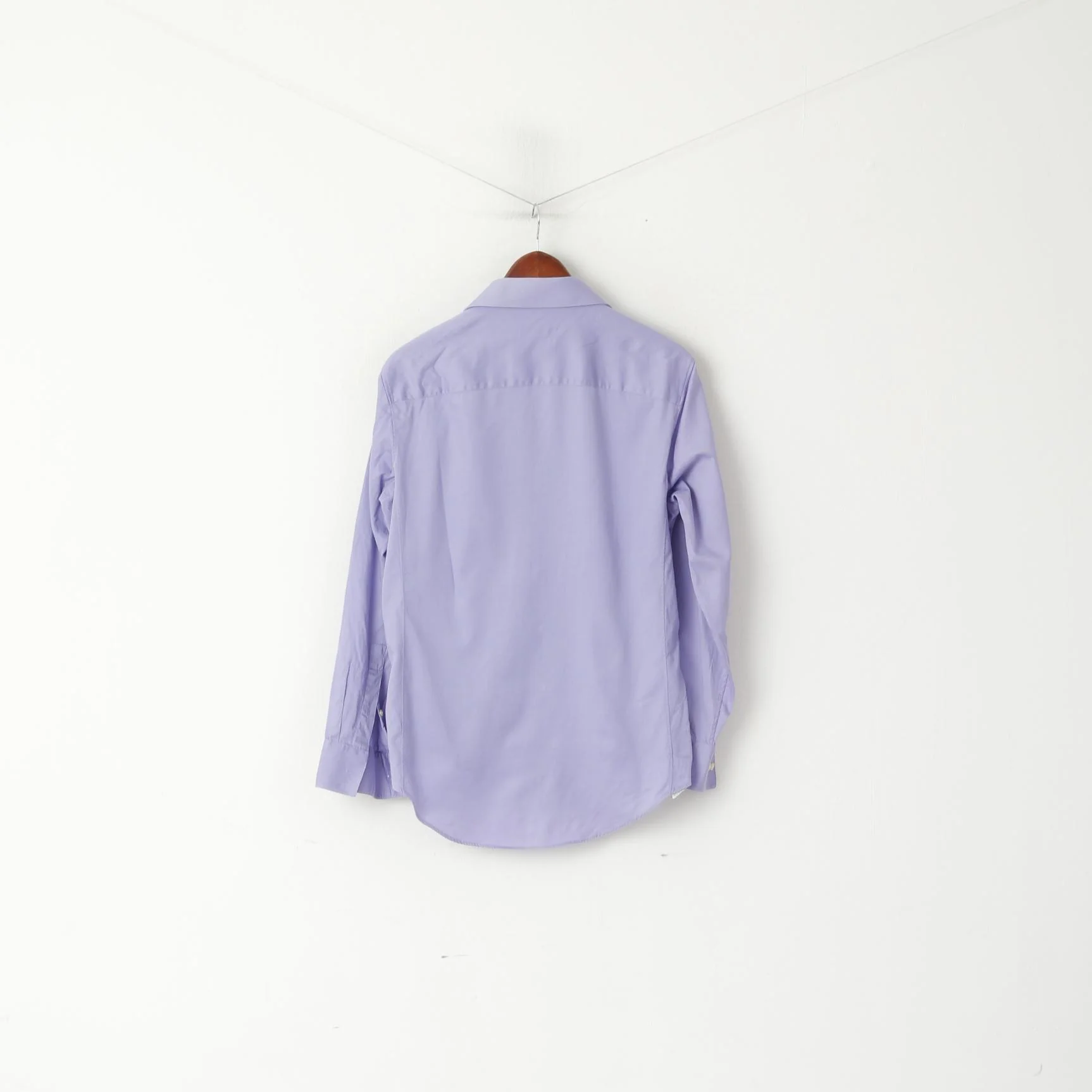 Calvin Klein Men 15.5 32/33 M Casual Shirt Purple Cotton Slim Fit Stretch Long Sleeve Top - Image 7