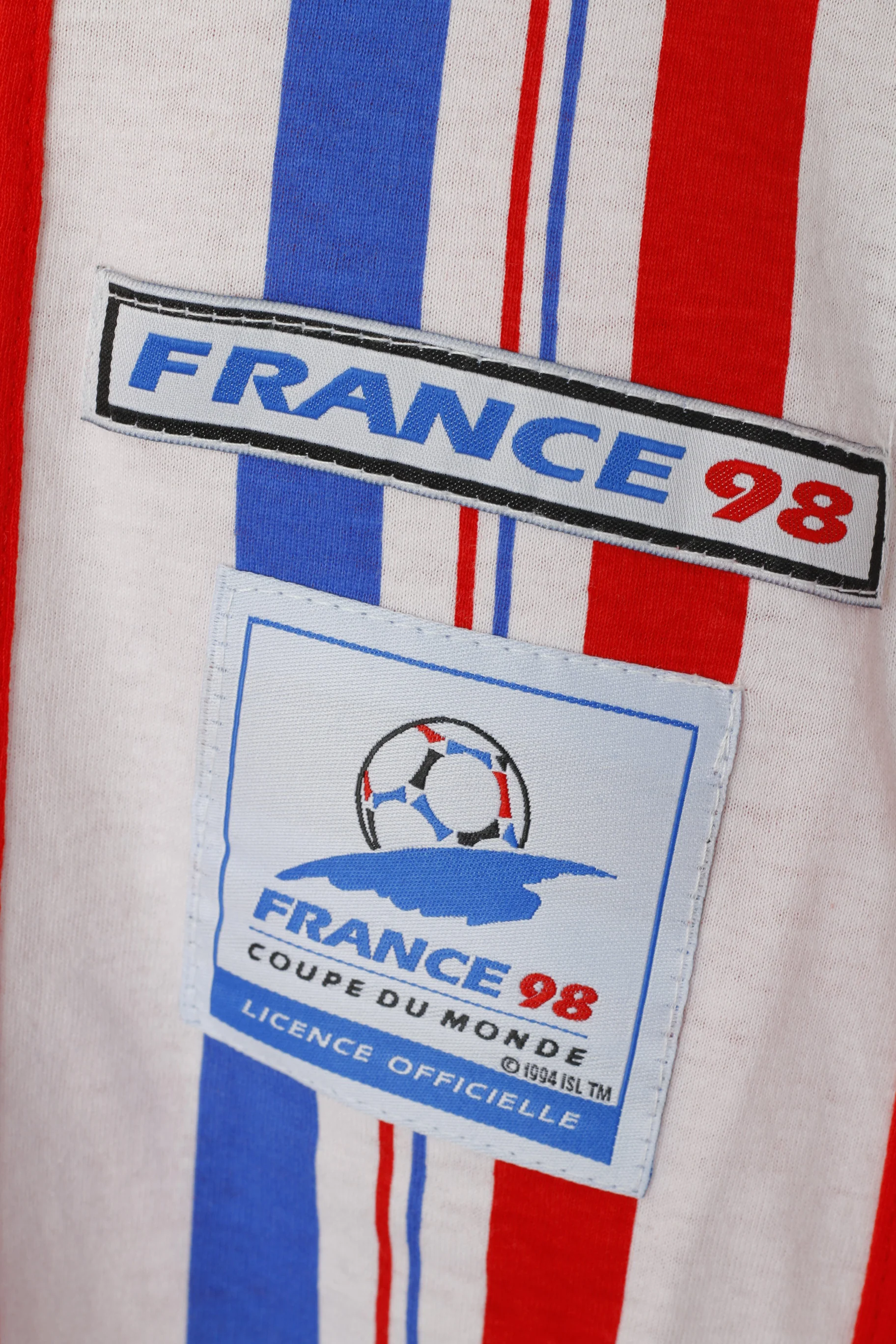 France 98 Men 52 M Shirt Red Cotton Football Coupe Du Monde Retro Top - Image 3