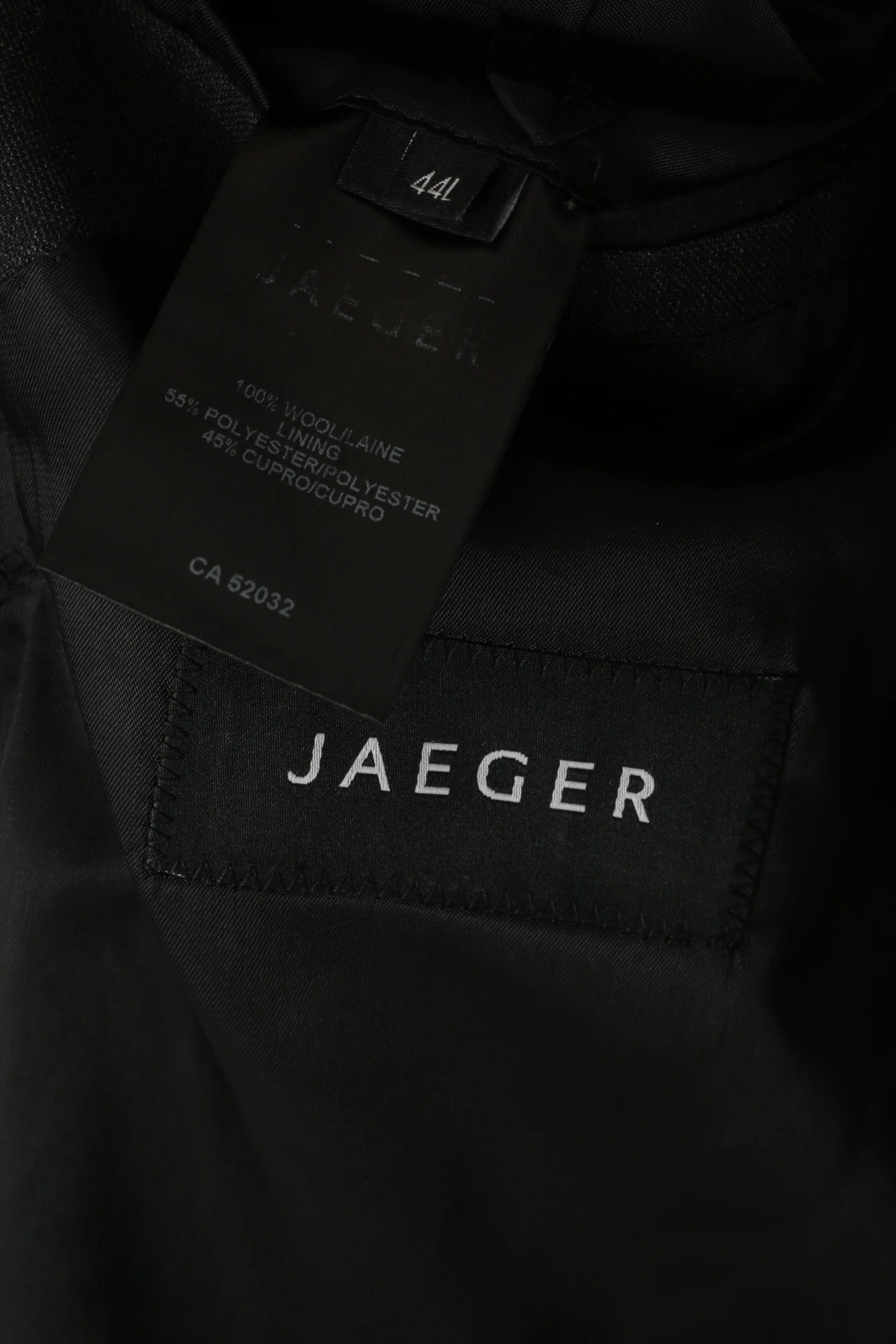 Jaeger Men 44 L Blazer Charcoal 100% Wool Single Breasted Jacket - Image 4
