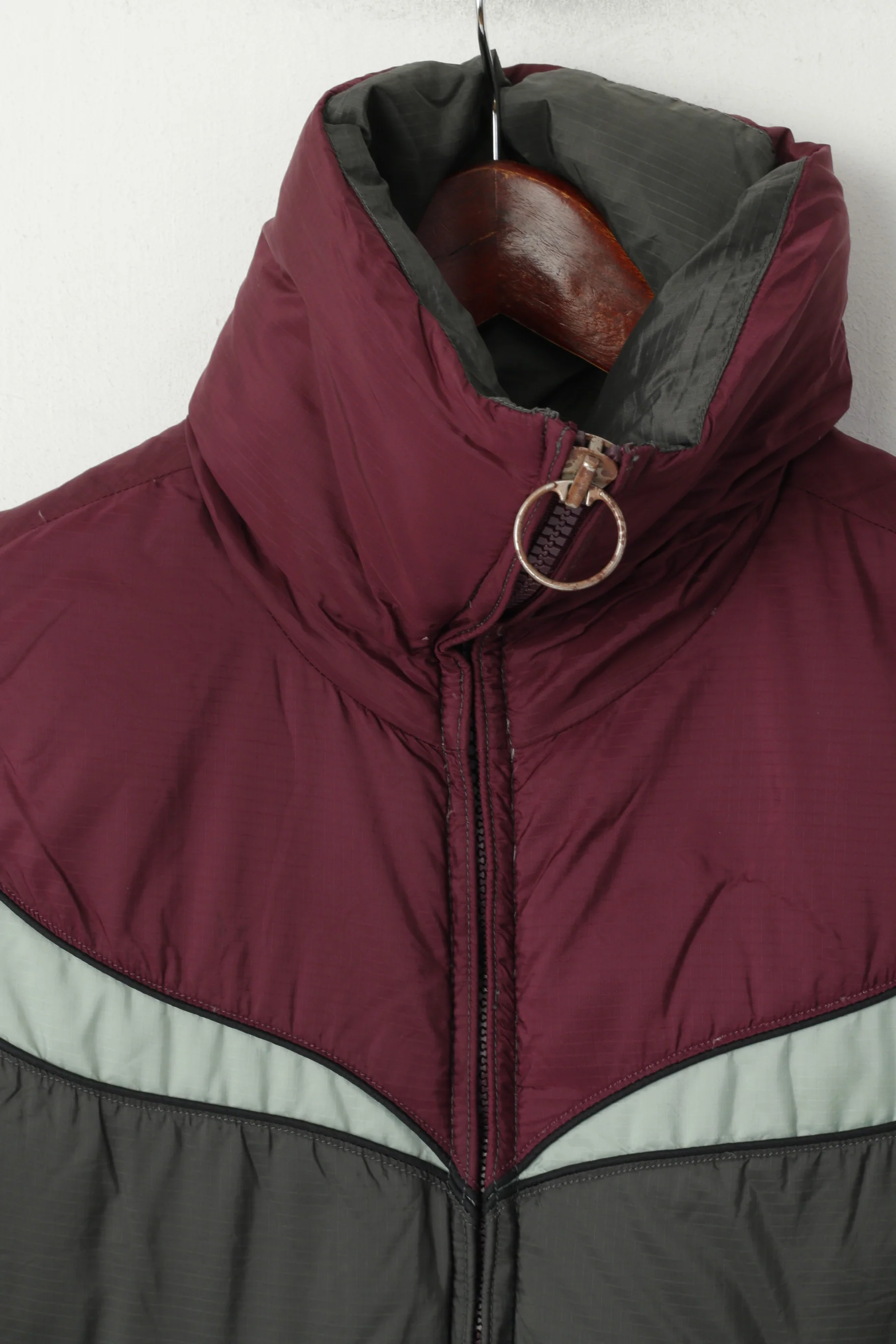Diesel Women S Bodywarmer Grey Purple Down Jacket Nylon Zip Up Vest - Image 2