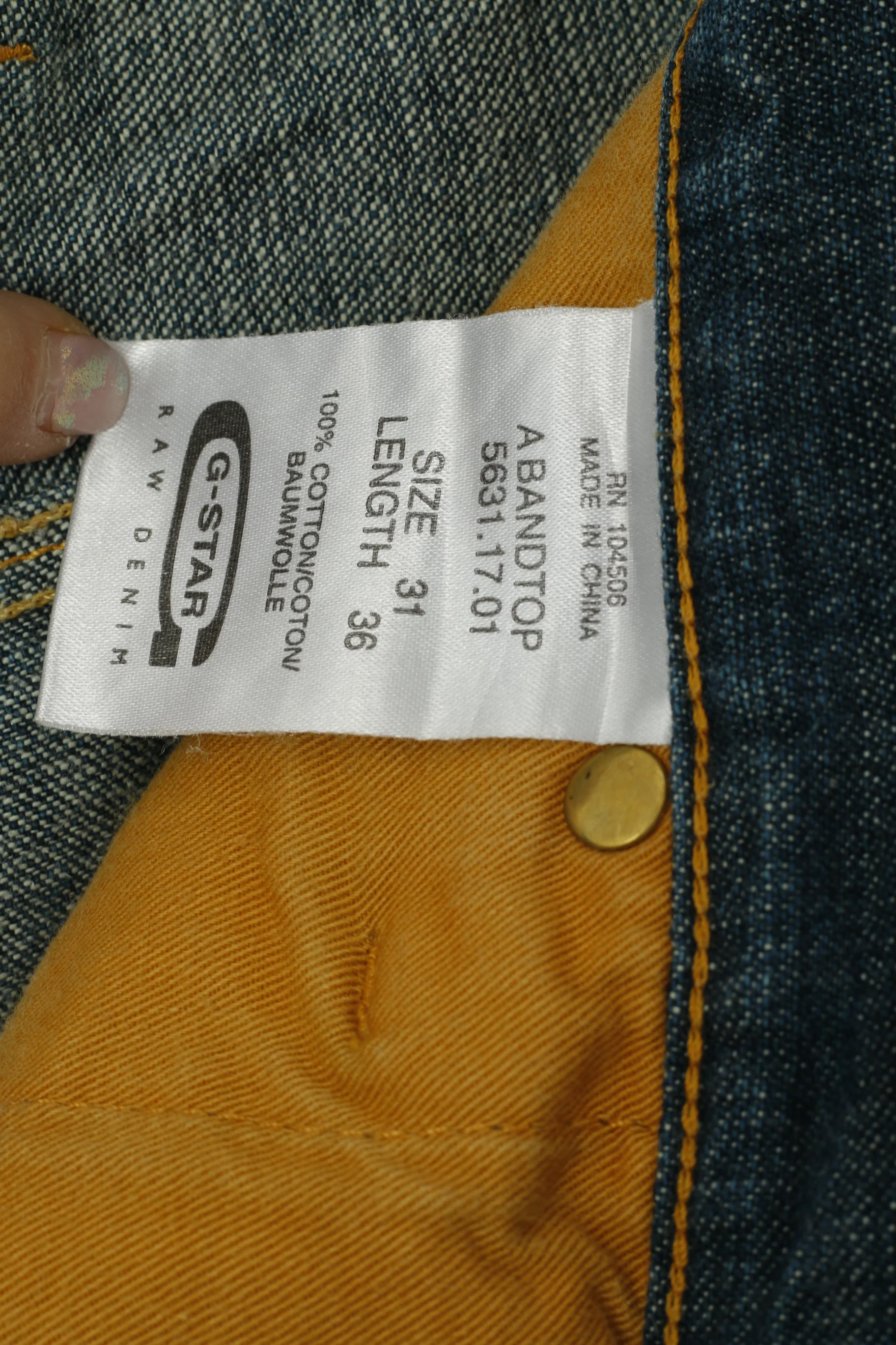 G-STAR RAW Men W 31 L 36 Jeans Trousers Cotton Green Blue Straight Denim Pants - Image 3