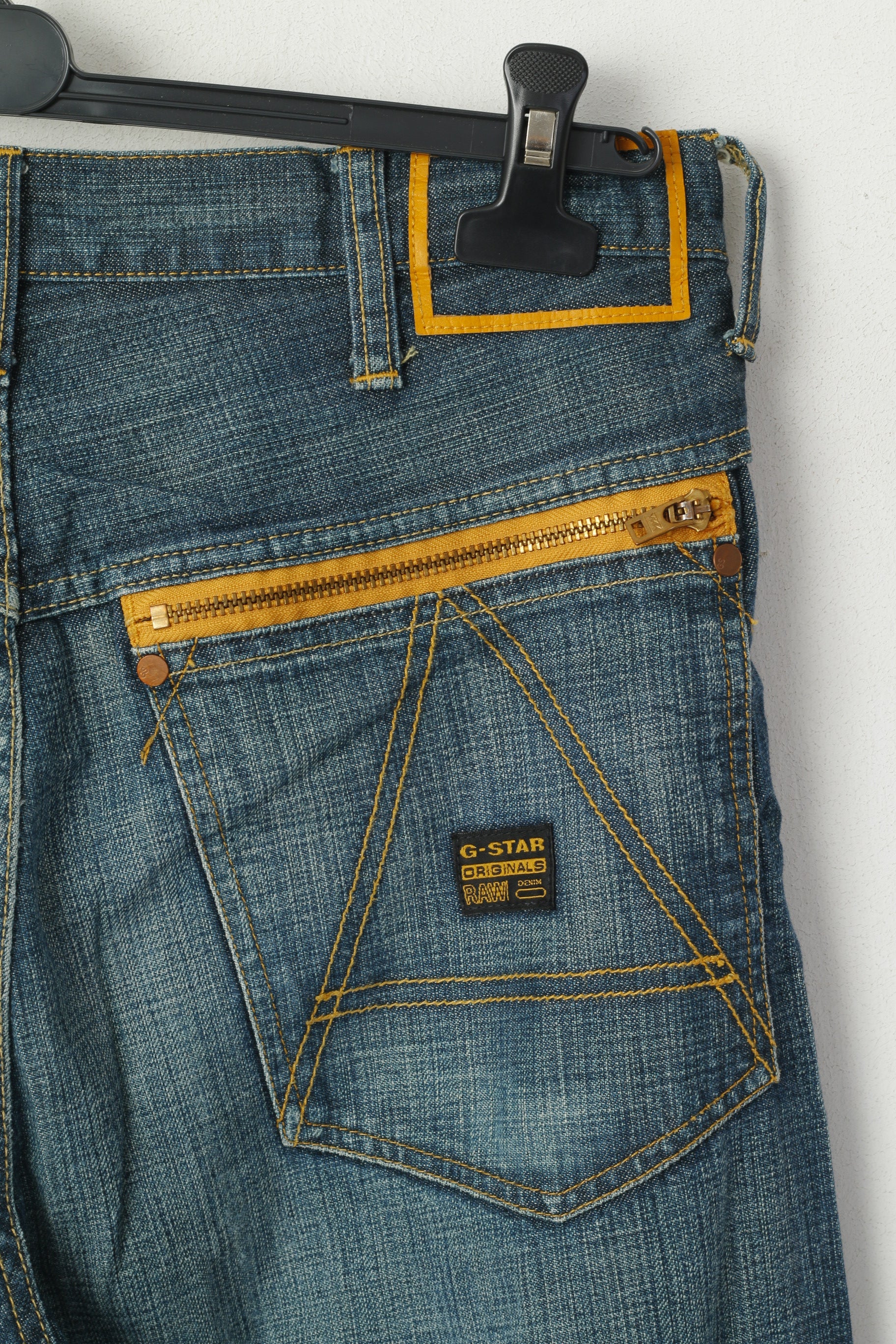 G-STAR RAW Men W 31 L 36 Jeans Trousers Cotton Green Blue Straight Denim Pants - Image 5