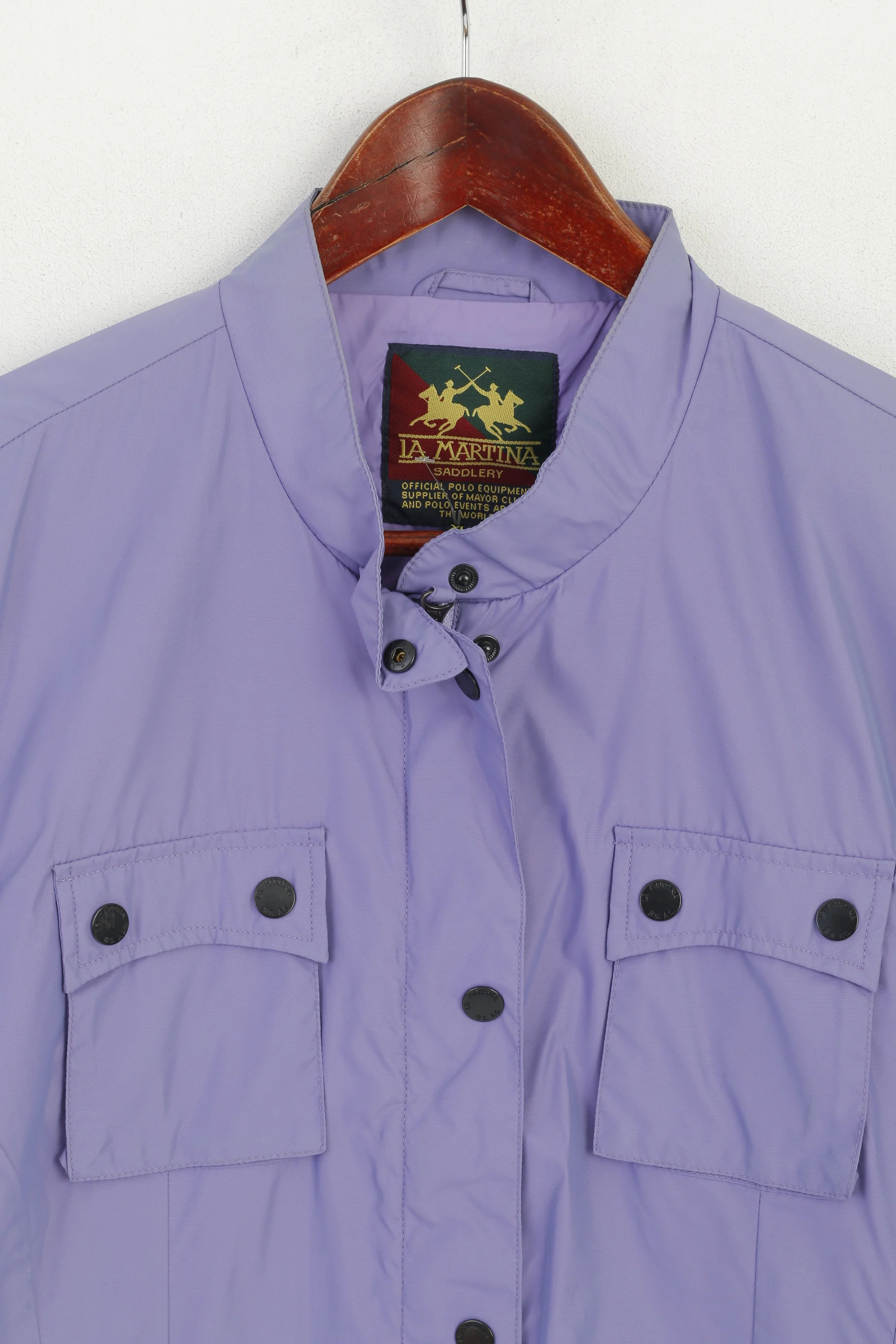 La Martina Saddlery Women XL (M) Jacket Purple Nylon Lightweight Polo Argentino Top - Image 2