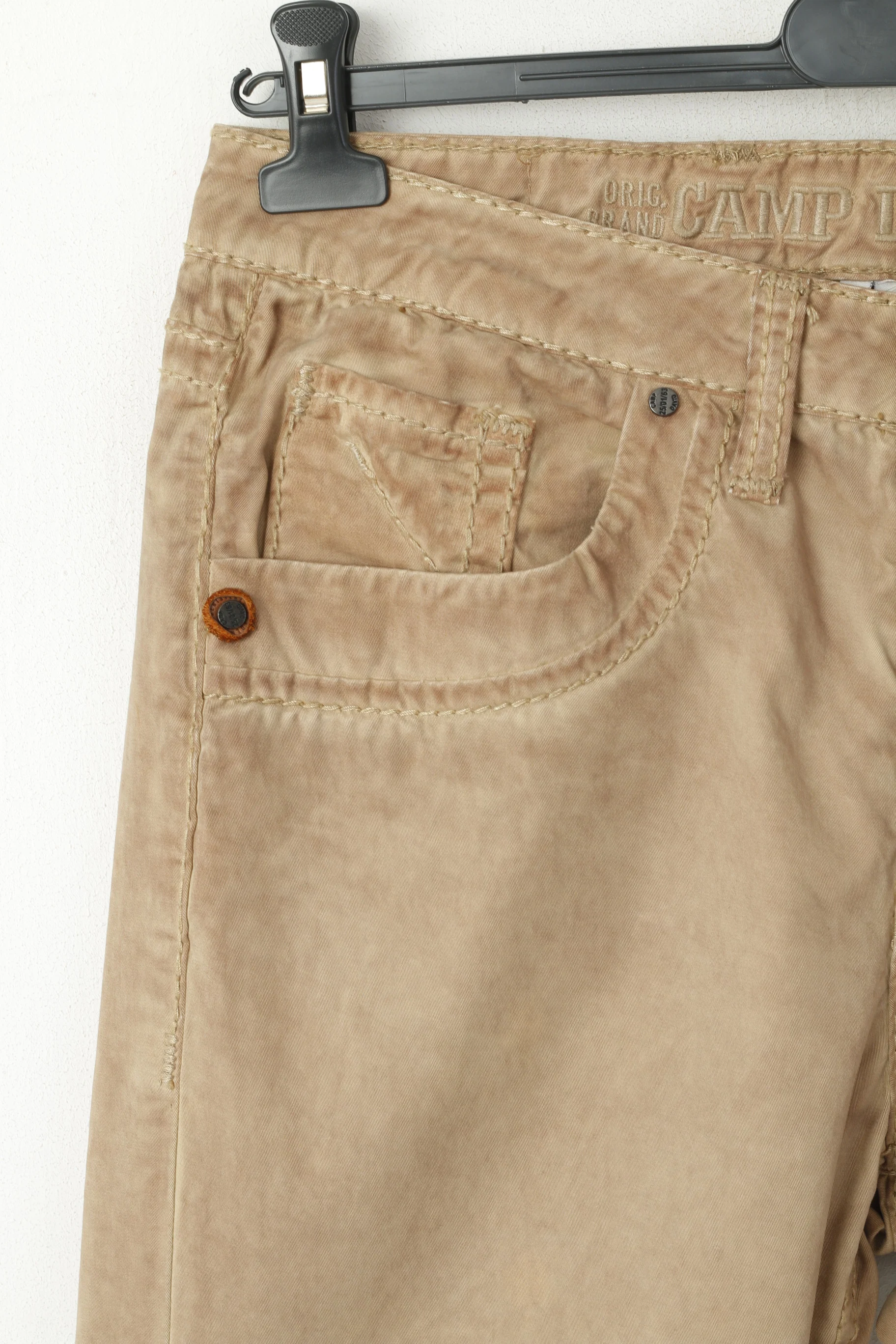Camp David Men M 34 Trousers Brown Faded Cotton High Quality Casual Pants - Image 2
