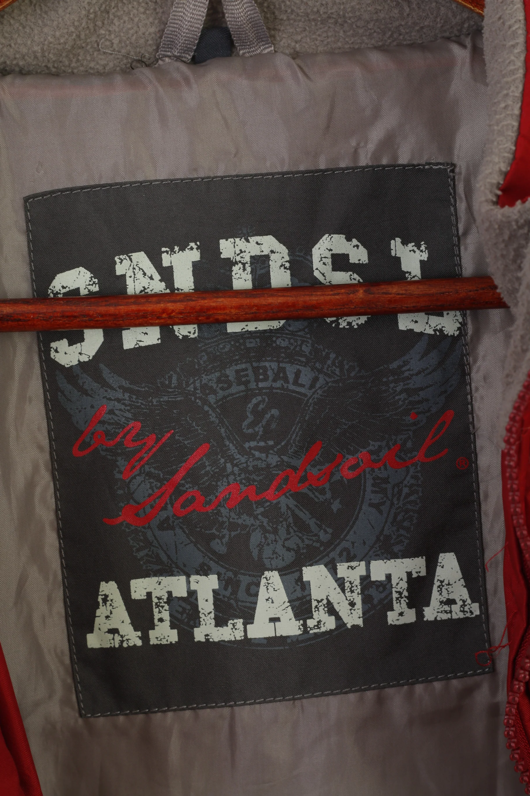 Sndsl Atlanta Youth 176 16 Age Jacket Maroon Padded Basebal Major Leahue Top - Image 4