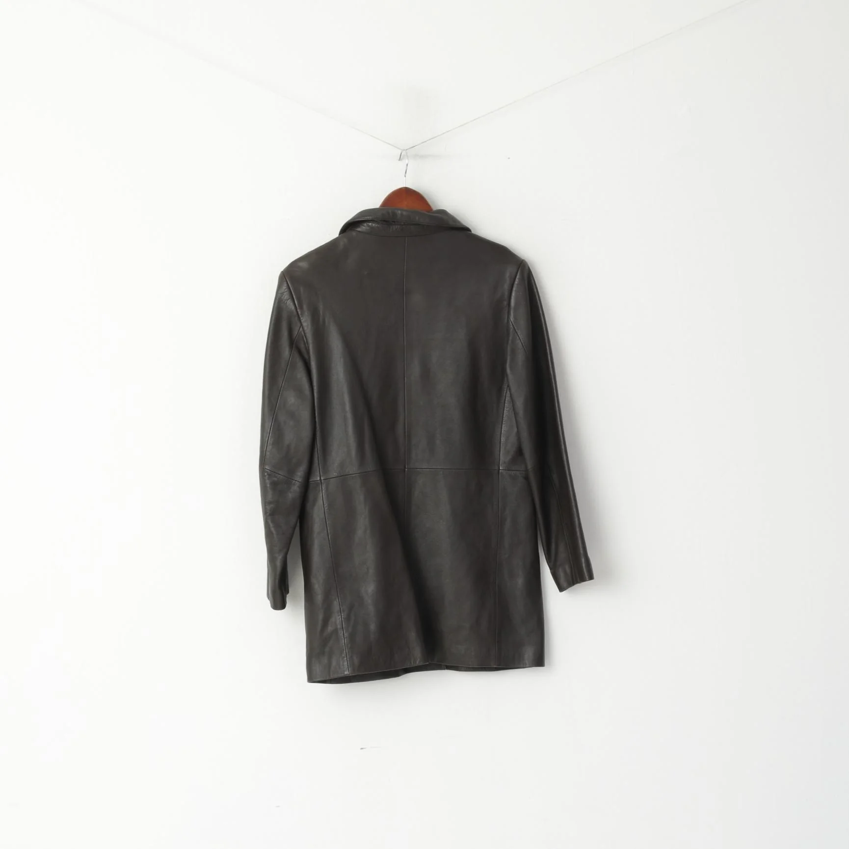 Alba Moda Women 12 38 Jacket Brown Real Leather Soft Single Breasted Classic Top - Image 5